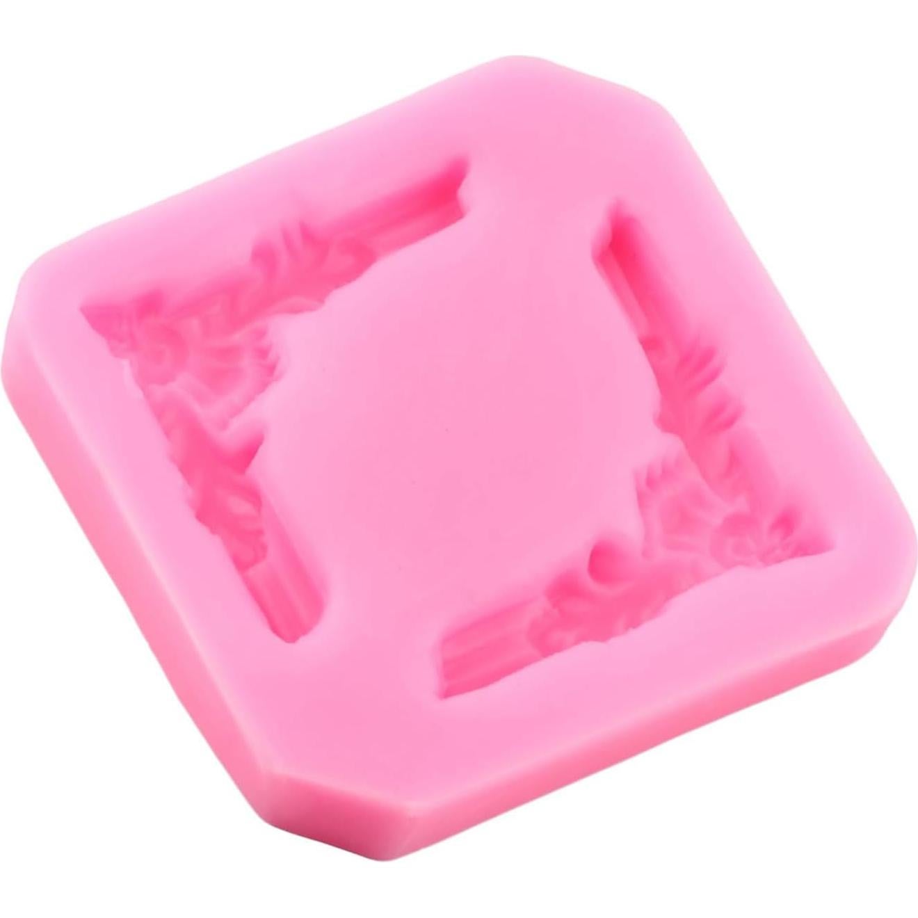 Baroque Fondant Silicone Molds Relief Frame Corner Chocolate Molds For Cake Decoration Cupcake Topper Candy Polymer Clay Gum Paste