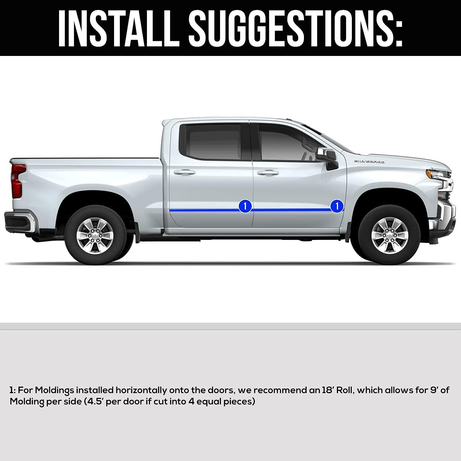 Moldura Lateral de Cuerpo Negra Mate Dawn Enterprises 18' Ajuste Universal