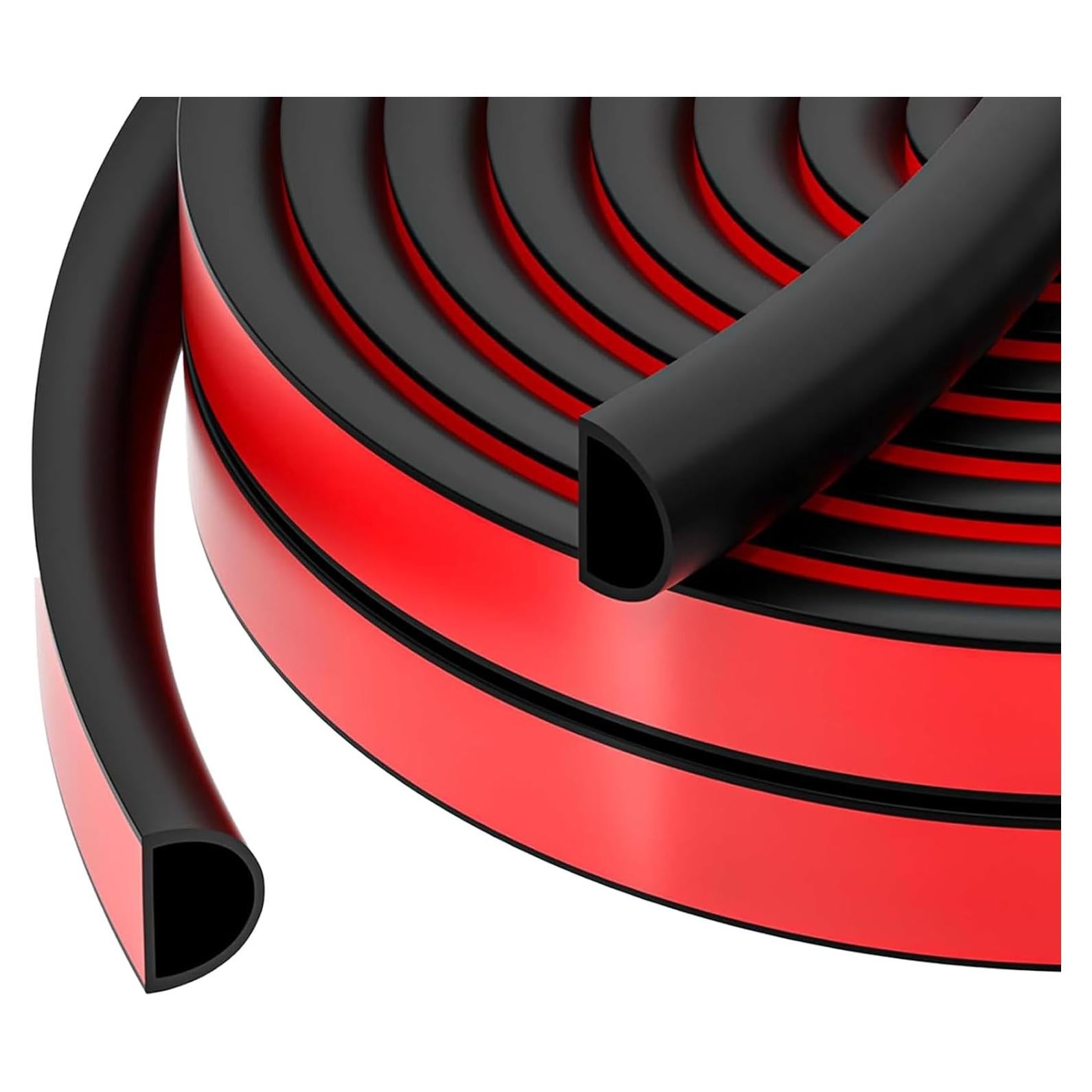 Burlete de Puerta RAINFLOW 6.1m Silicona Autoadhesivo Negro