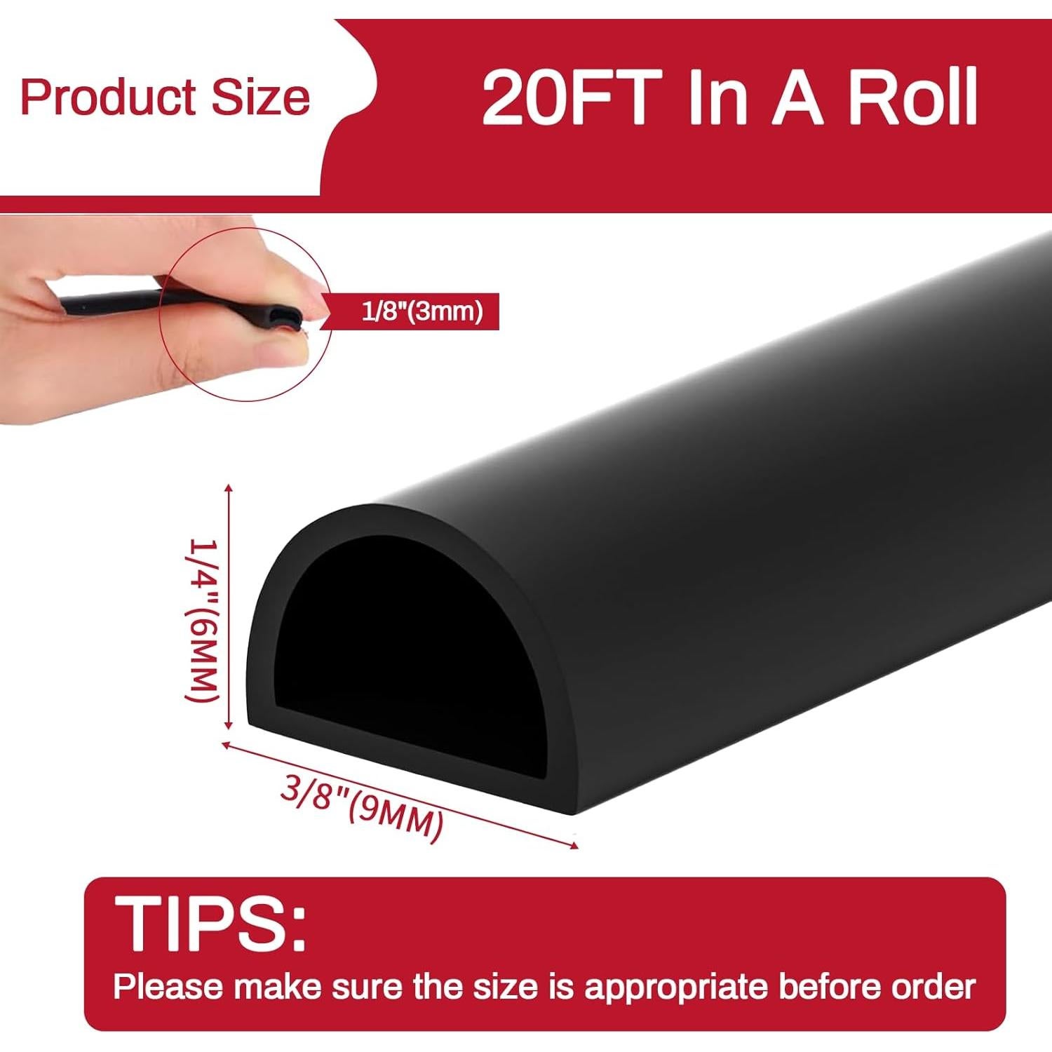 Burlete de Puerta RAINFLOW 6.1m Silicona Autoadhesivo Negro