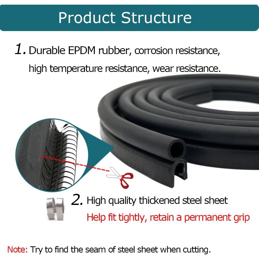Tira de Sello para Puerta de Coche Tintvent 8M Goma EPDM