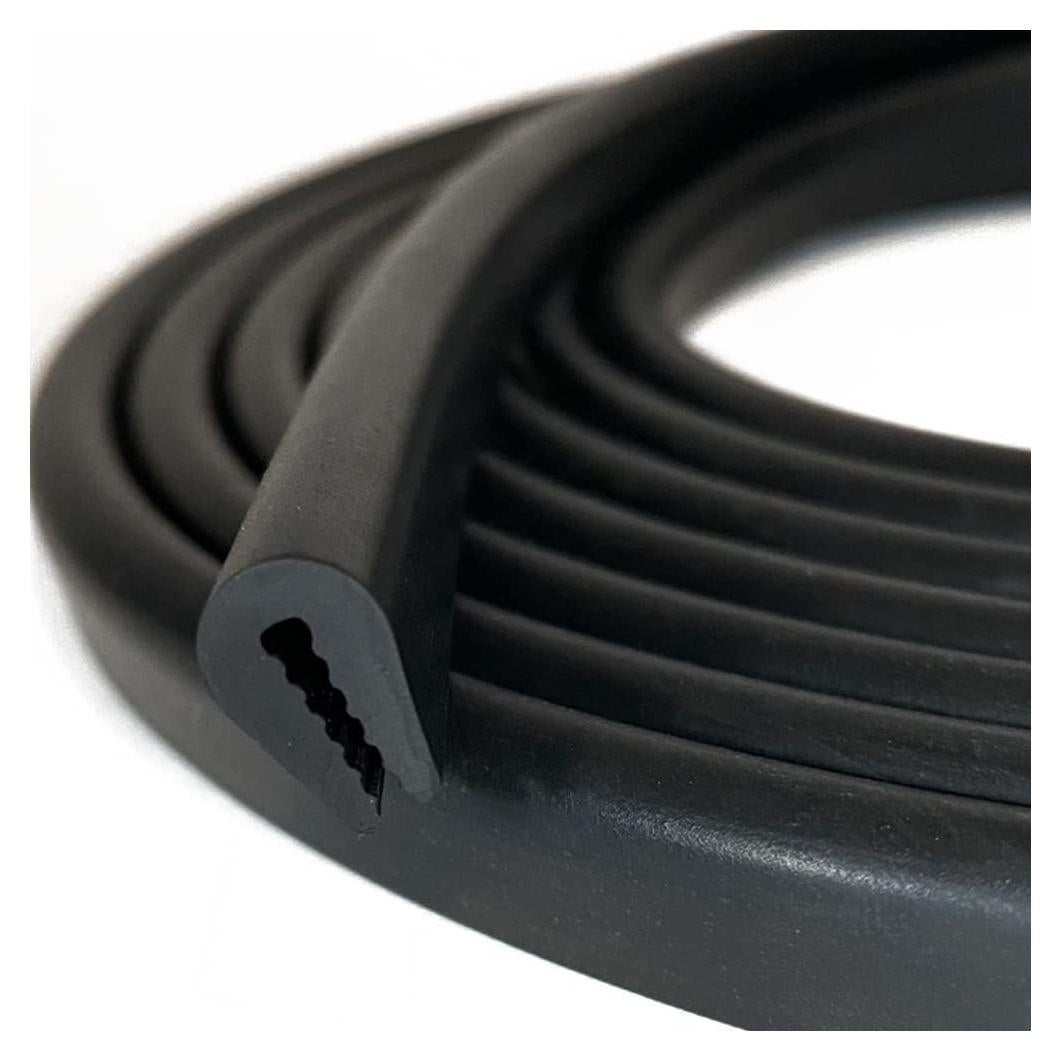 Bisel de borde de goma EPDM Tintvent 13 pies negro 1.6 mm