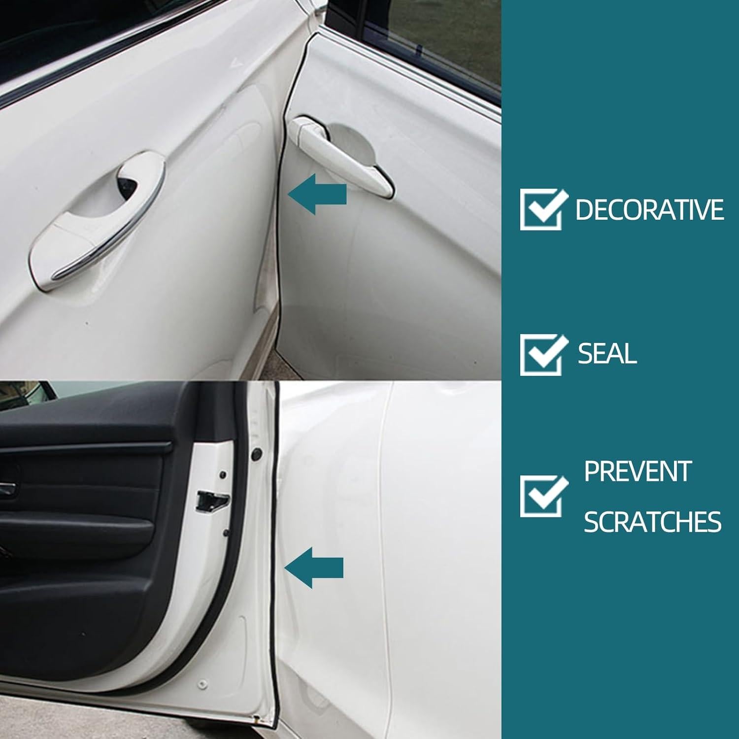 Bisel de borde de goma EPDM Tintvent 13 pies negro 1.6 mm