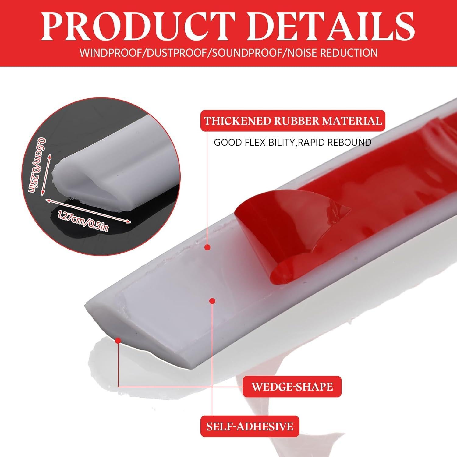 Tira de Sellado de Goma Pangda 6.1 m Autoadhesiva Blanca