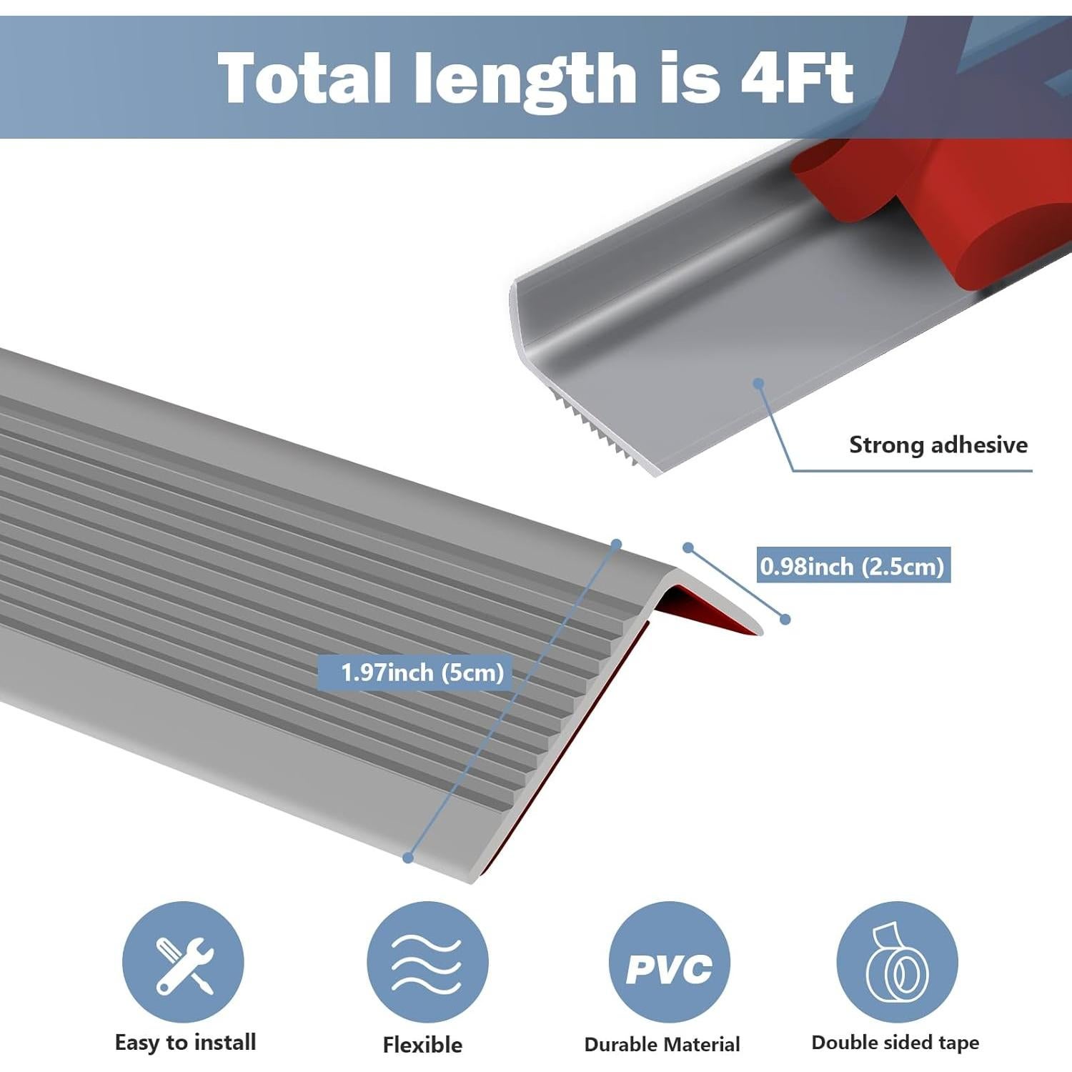 Protector de Escalera Antideslizante Pionasuicg 1.22m Gris