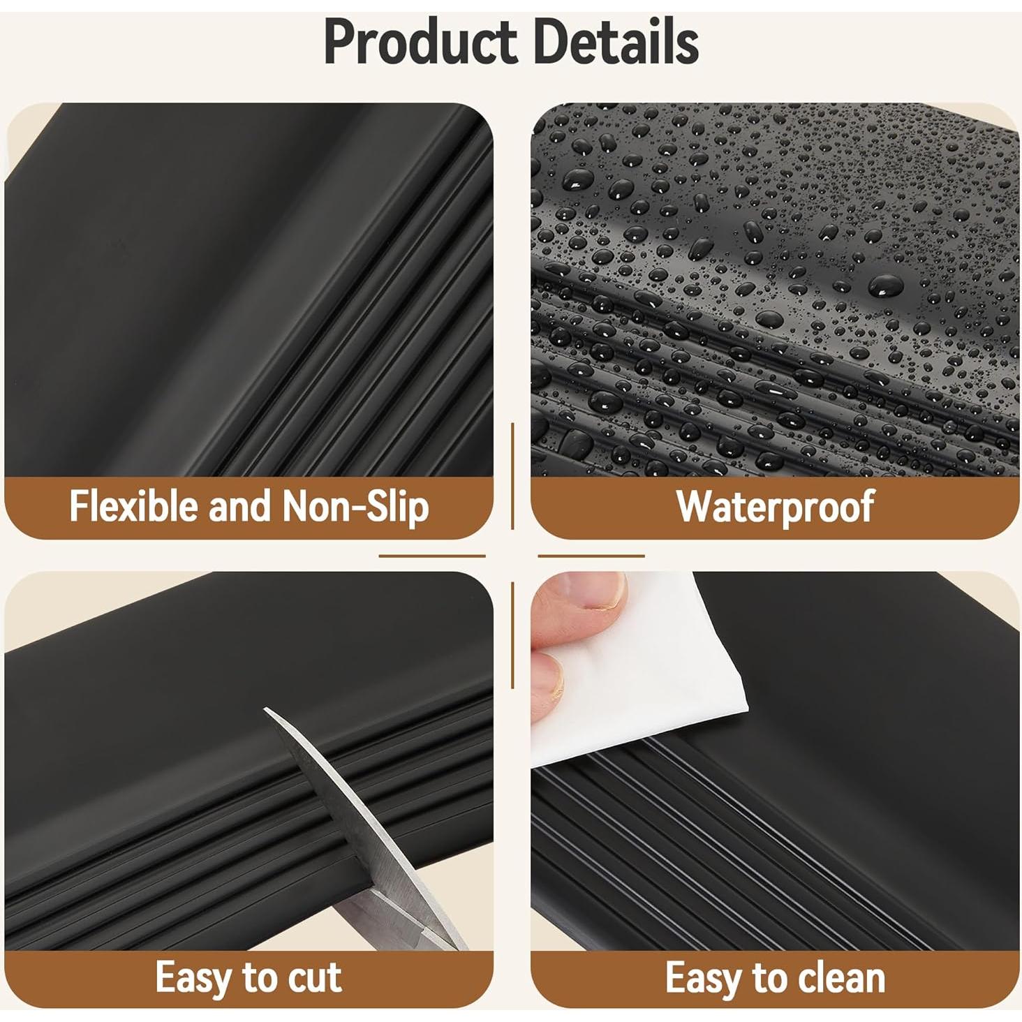 Protector de Borde de Escalera INMOZATA 12.19m Antideslizante Negro