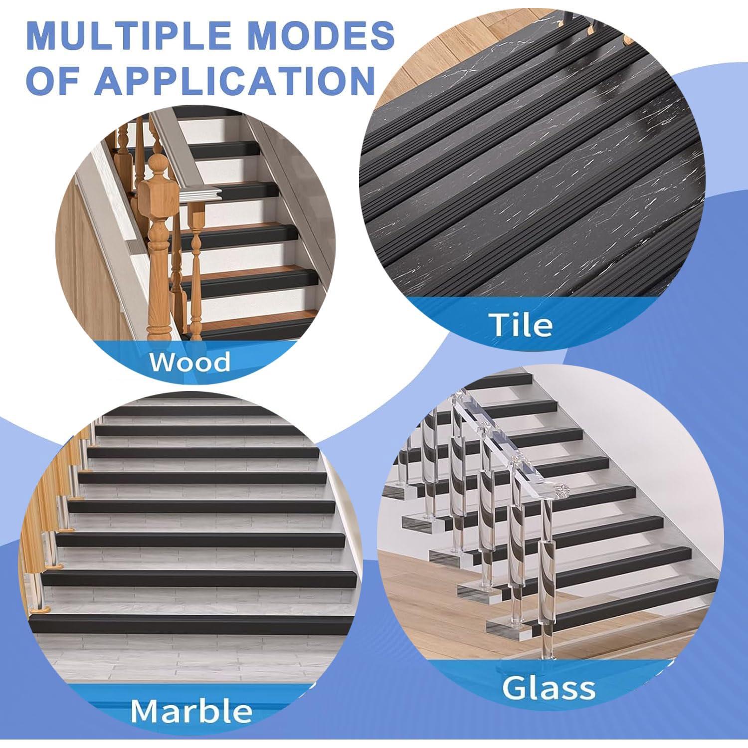 Protector de Escalera Antideslizante TFXXSJWY 3.66m Negro