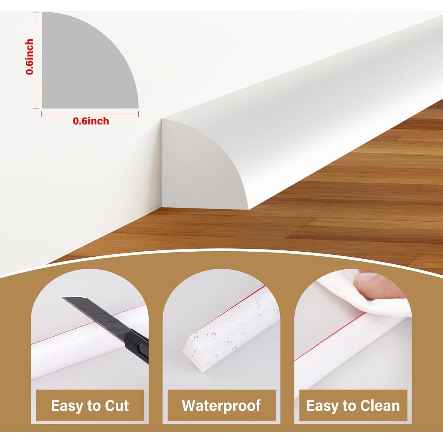 Moldura Flexible Autoadhesiva GCJUYA 120 cm Blanco Silicona