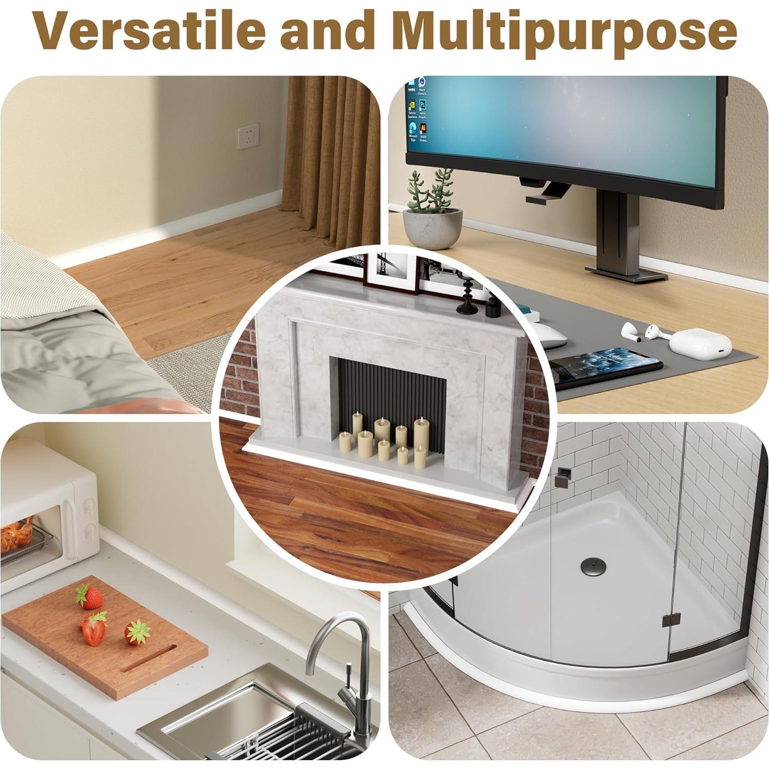 Moldura Flexible Autoadhesiva GCJUYA 120 cm Blanco Silicona