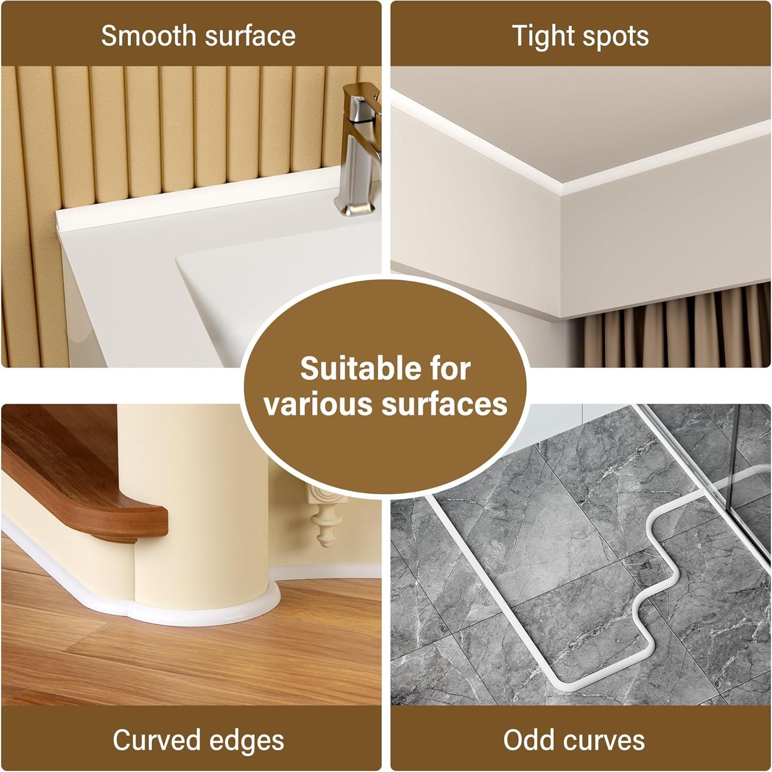 Moldura Flexible Autoadhesiva GCJUYA 120 cm Blanco Silicona