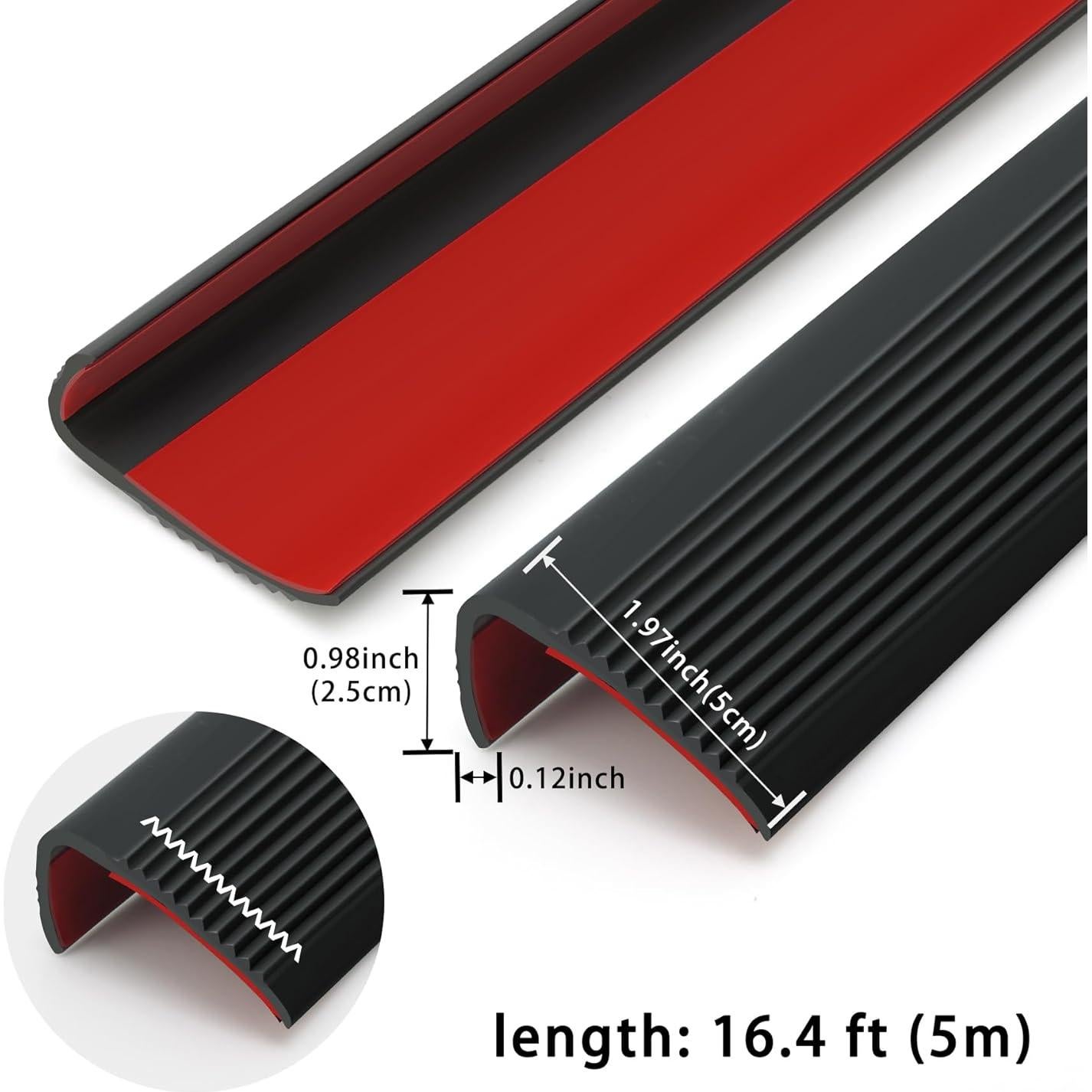 Bisel Antideslizante Taaizau 5m Negro para Escaleras PVC