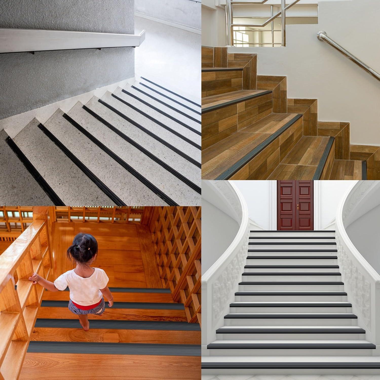 Bisel Antideslizante Taaizau 5m Negro para Escaleras PVC