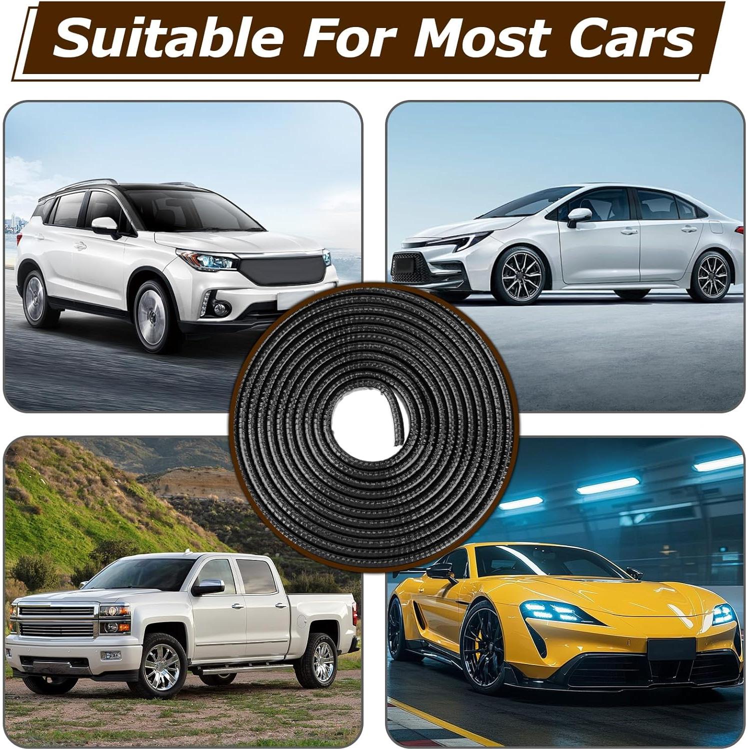 Car Door Edge Guards Black - 16.5Ft(5M) Car Door Protector Fits Most Vehicles,Provides Edge Trim and Paint Protection for Trucks,Suvs,Sedans,No Adhesive Required,Fade Resistant,Easy to Cut