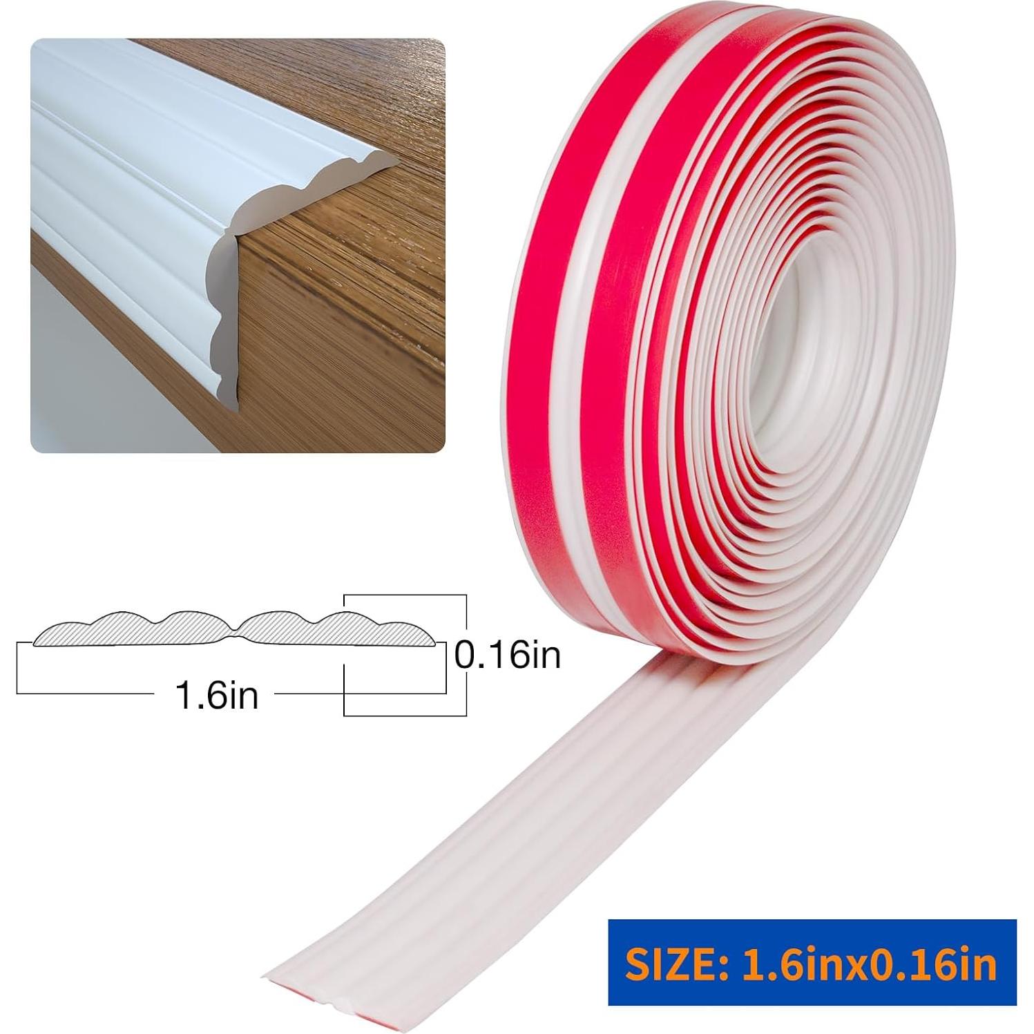 Protector de Esquinas Autoadhesivo COUKIU 1.6cm x 3.05m Blanco