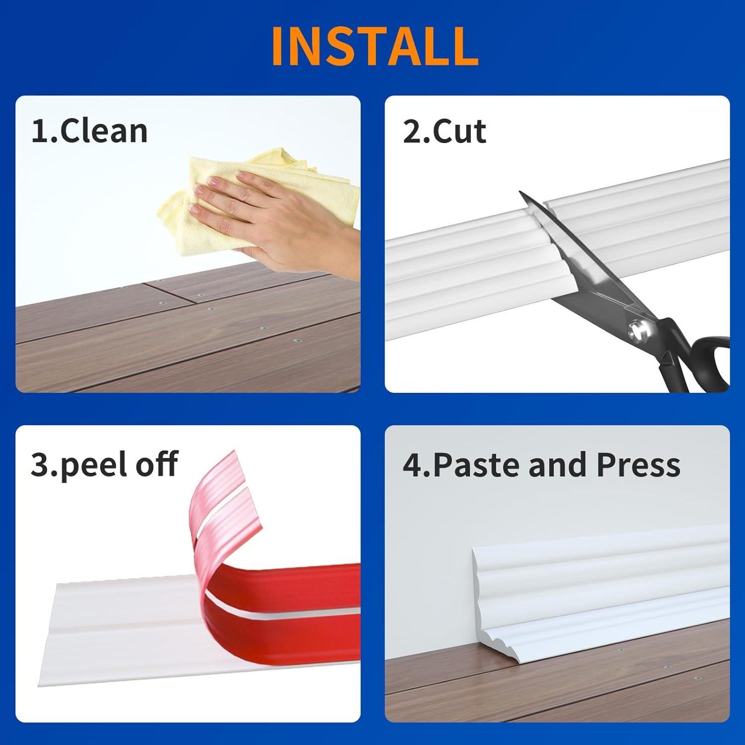 Protector de Esquinas Autoadhesivo COUKIU 1.6cm x 3.05m Blanco