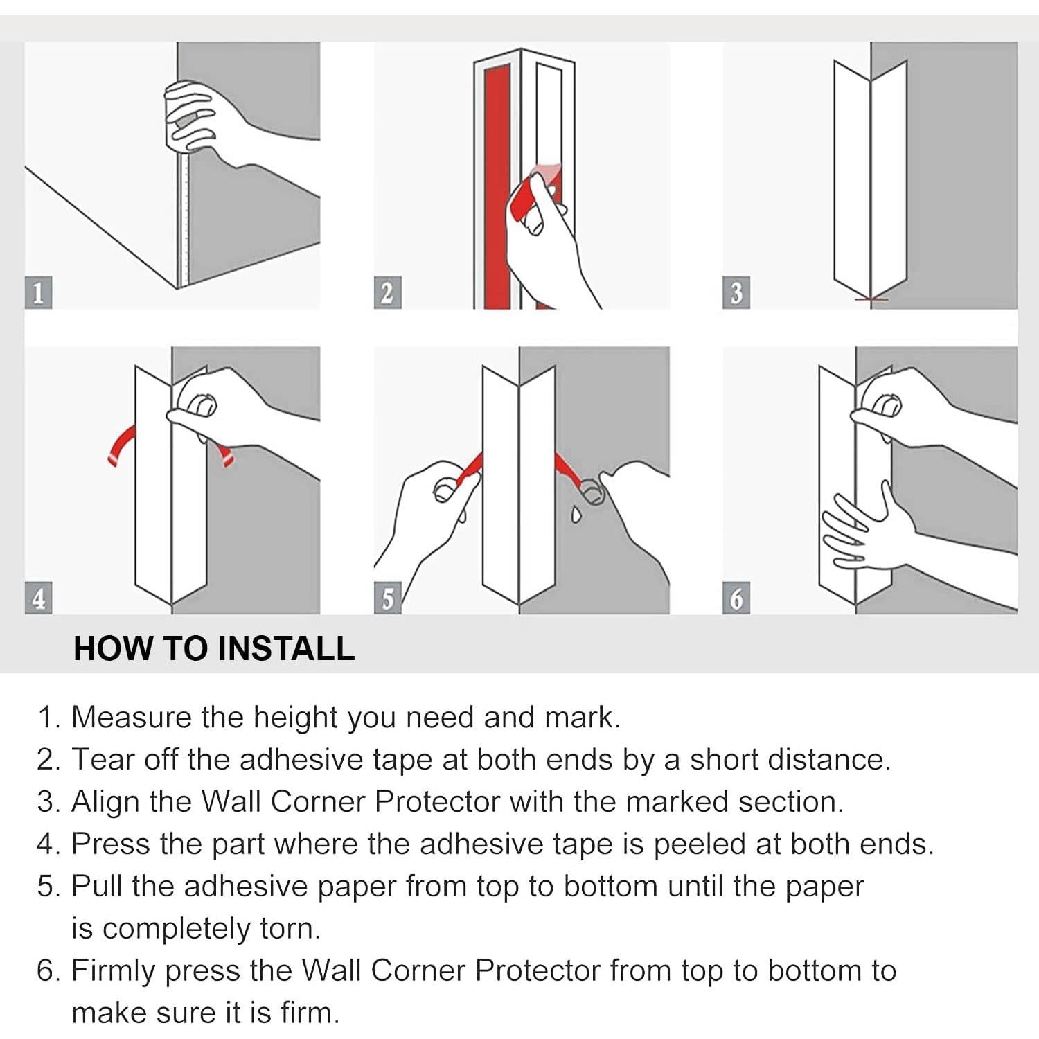 Protector de Esquinas Autoadhesivo Pro Flex Blanco 5x152 cm - Paquete de 6