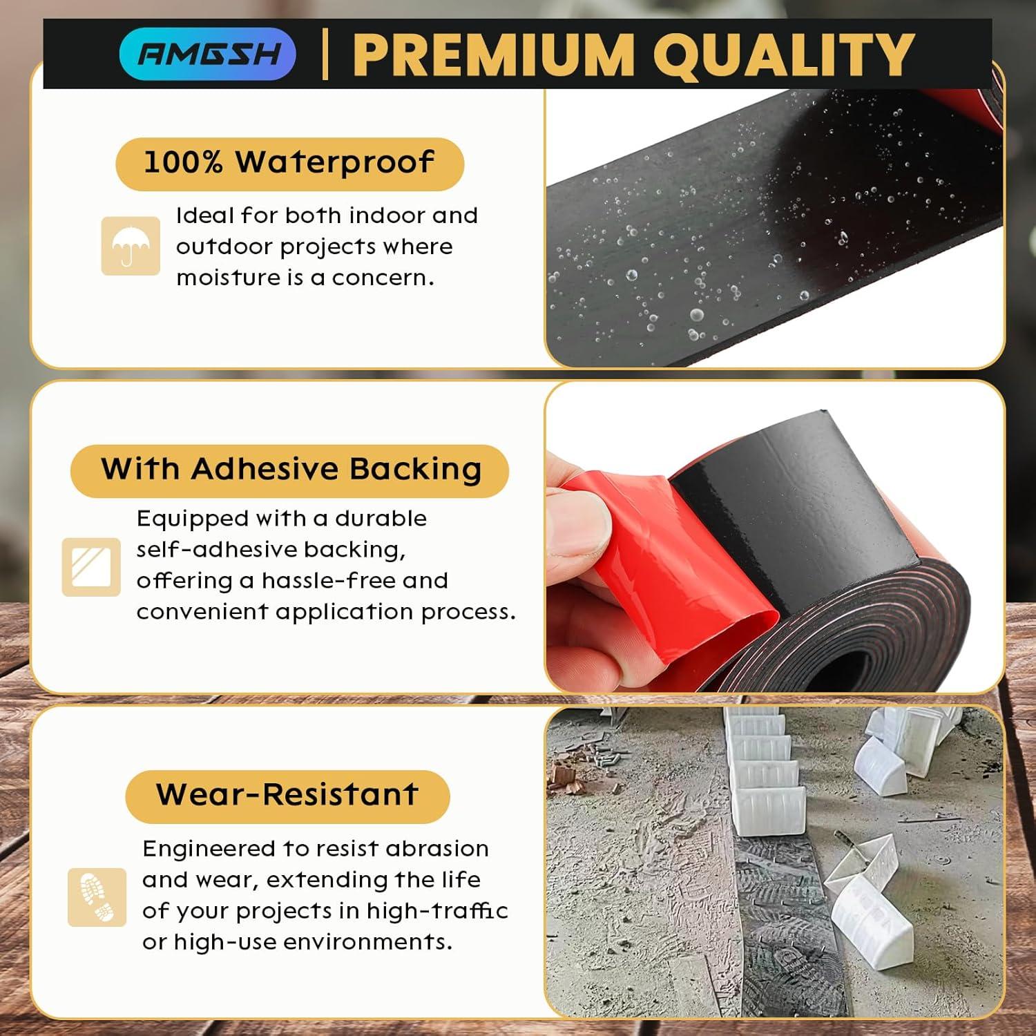 Tira de goma neopreno autoadhesiva 3.175mm x 50.8mm x 3.048m