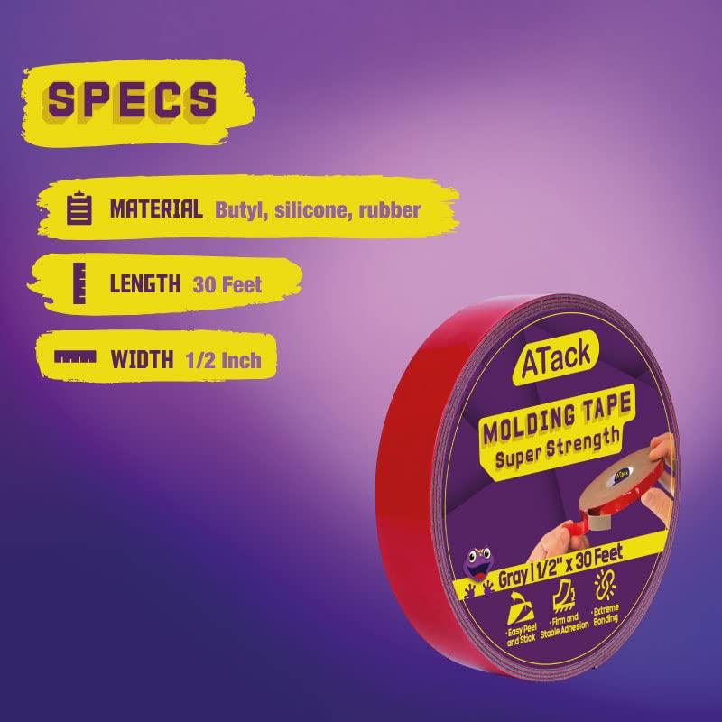 Cinta de Moldeo Automotriz Doble Cara ATack 1.3cm x 9.1m