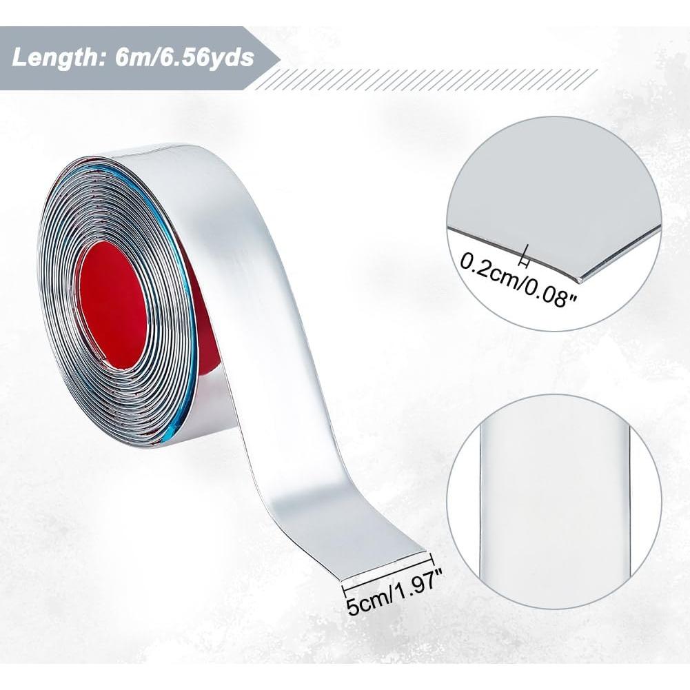 Moldura Autoadhesiva NBEADS 6m x 5cm PVC Plata para Pared