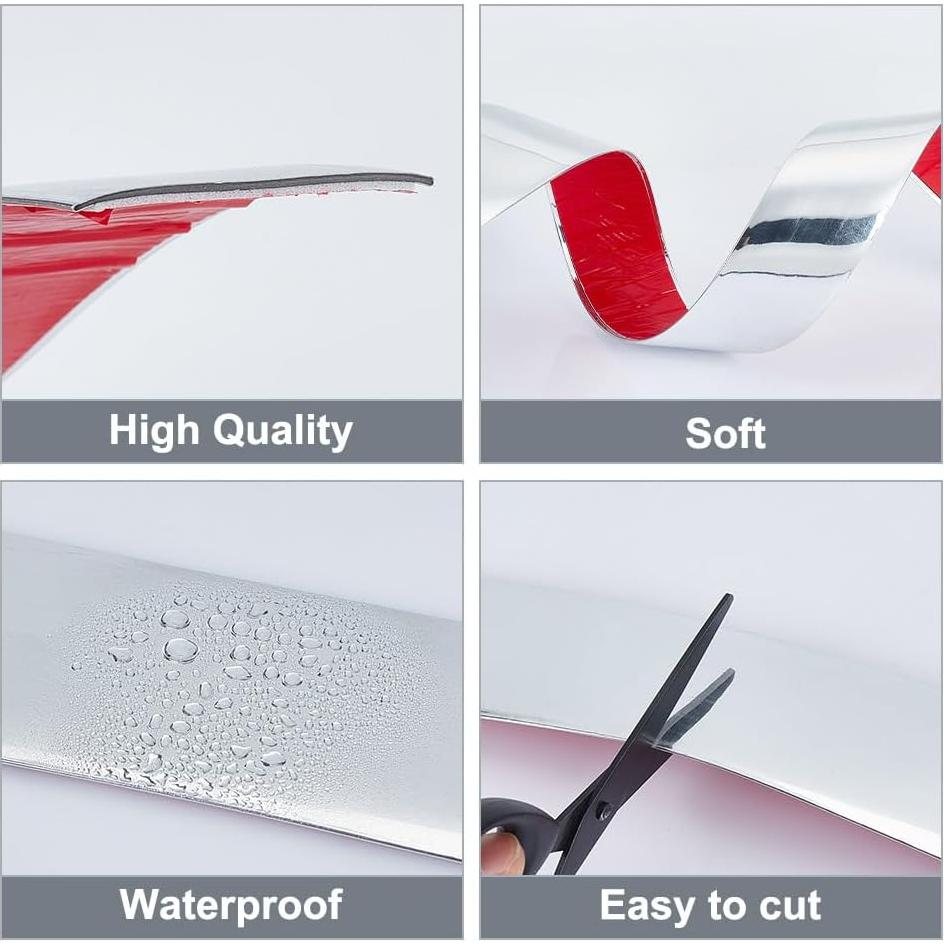 Moldura Autoadhesiva NBEADS 6m x 5cm PVC Plata para Pared