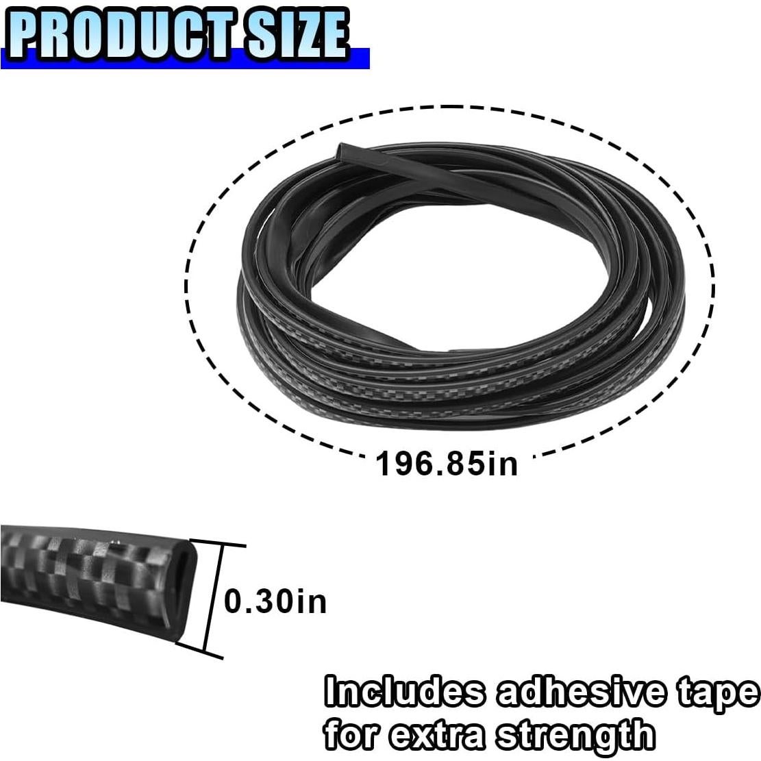 Protector de Bordes de Puerta de Coche LHDOS 5M Fibra de Carbono