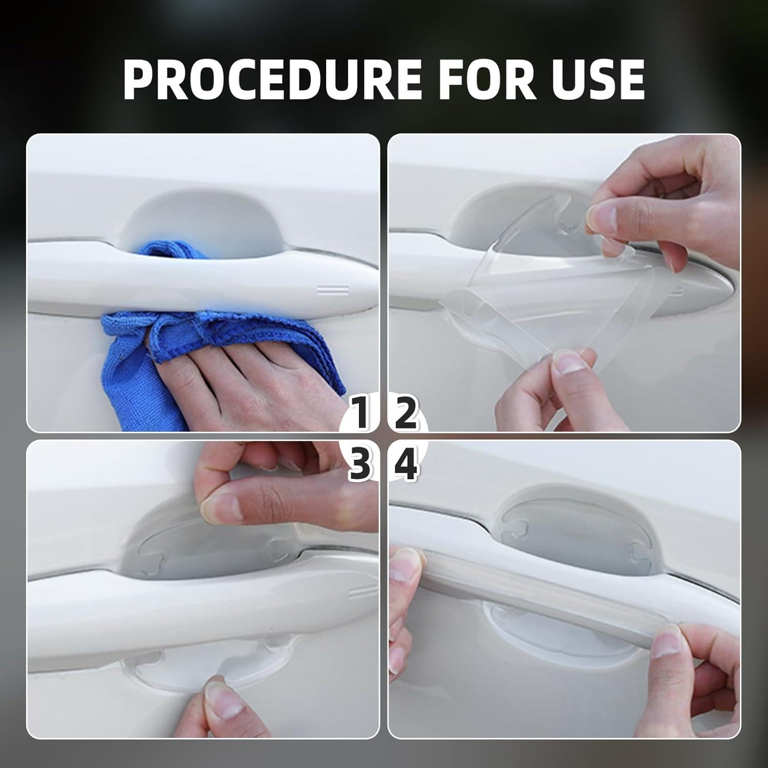 Protector de Manija de Puerta de Auto Meorain 8PCS Transparente