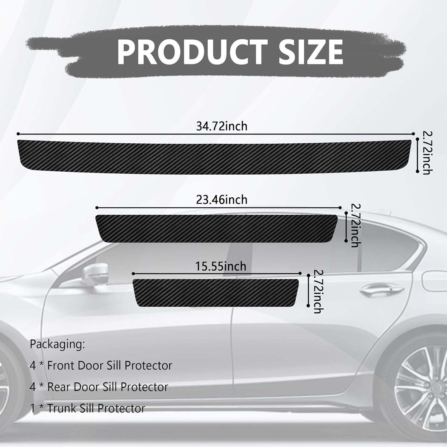 Juego de 9 Protectores de Bordes de Puerta Figpade Fibra de Carbono