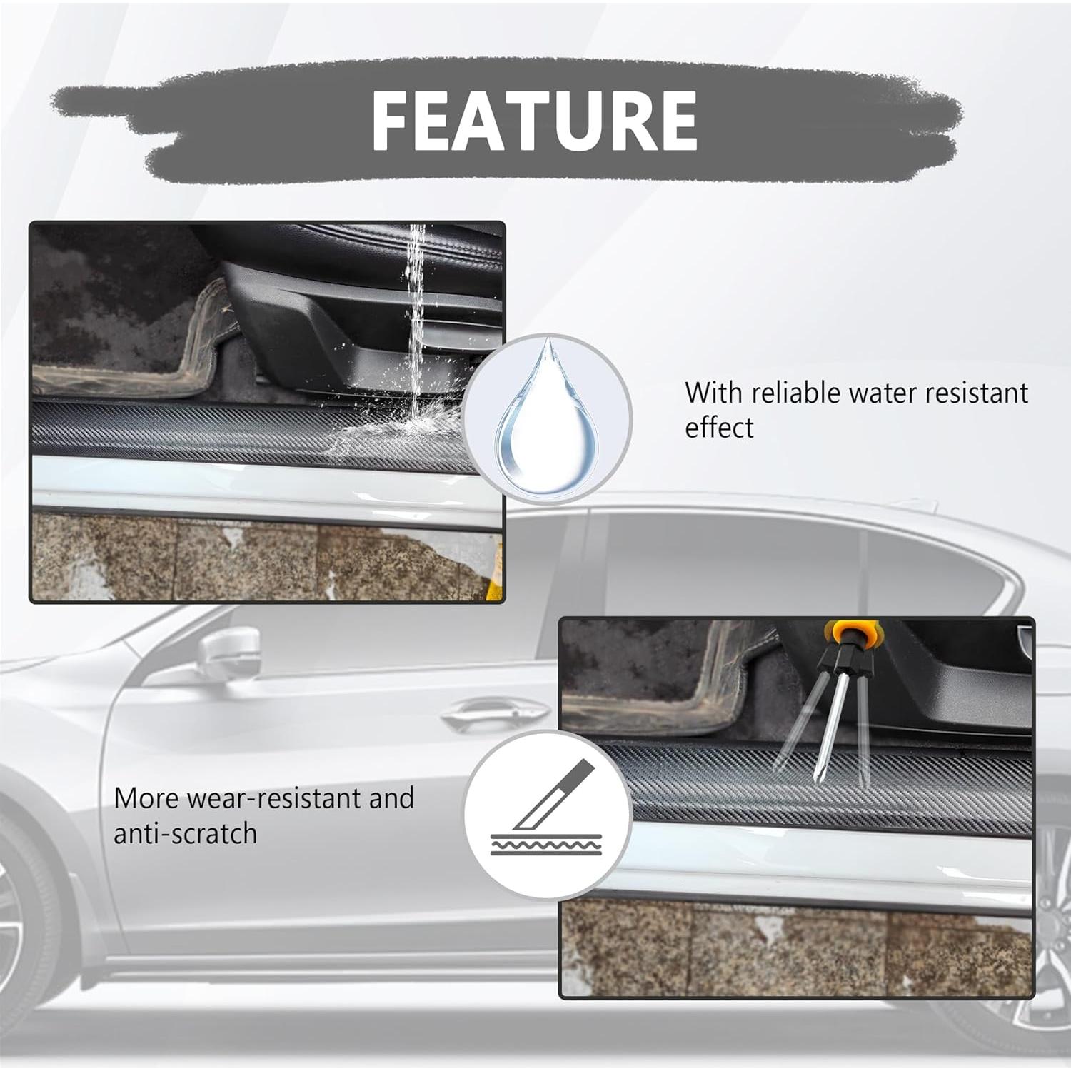 Juego de 9 Protectores de Bordes de Puerta Figpade Fibra de Carbono