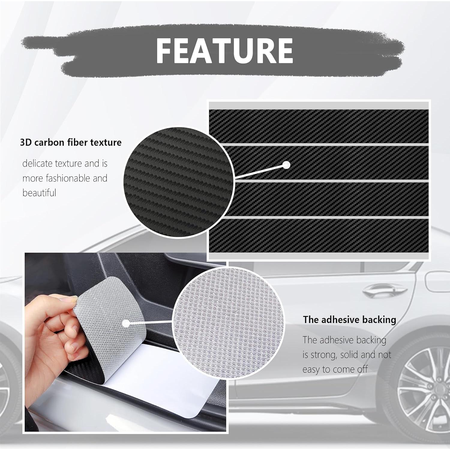 Juego de 9 Protectores de Bordes de Puerta Figpade Fibra de Carbono