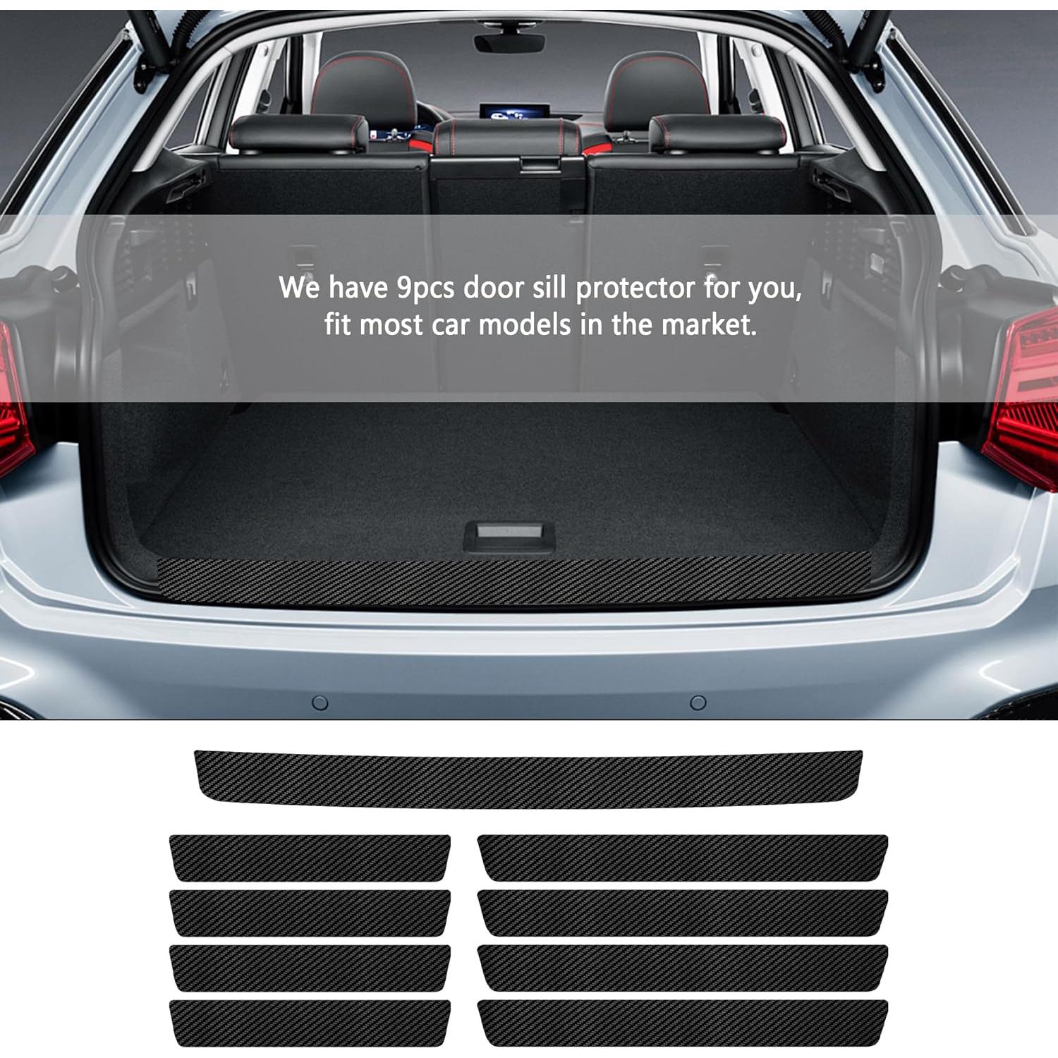 Juego de 9 Protectores de Bordes de Puerta Figpade Fibra de Carbono