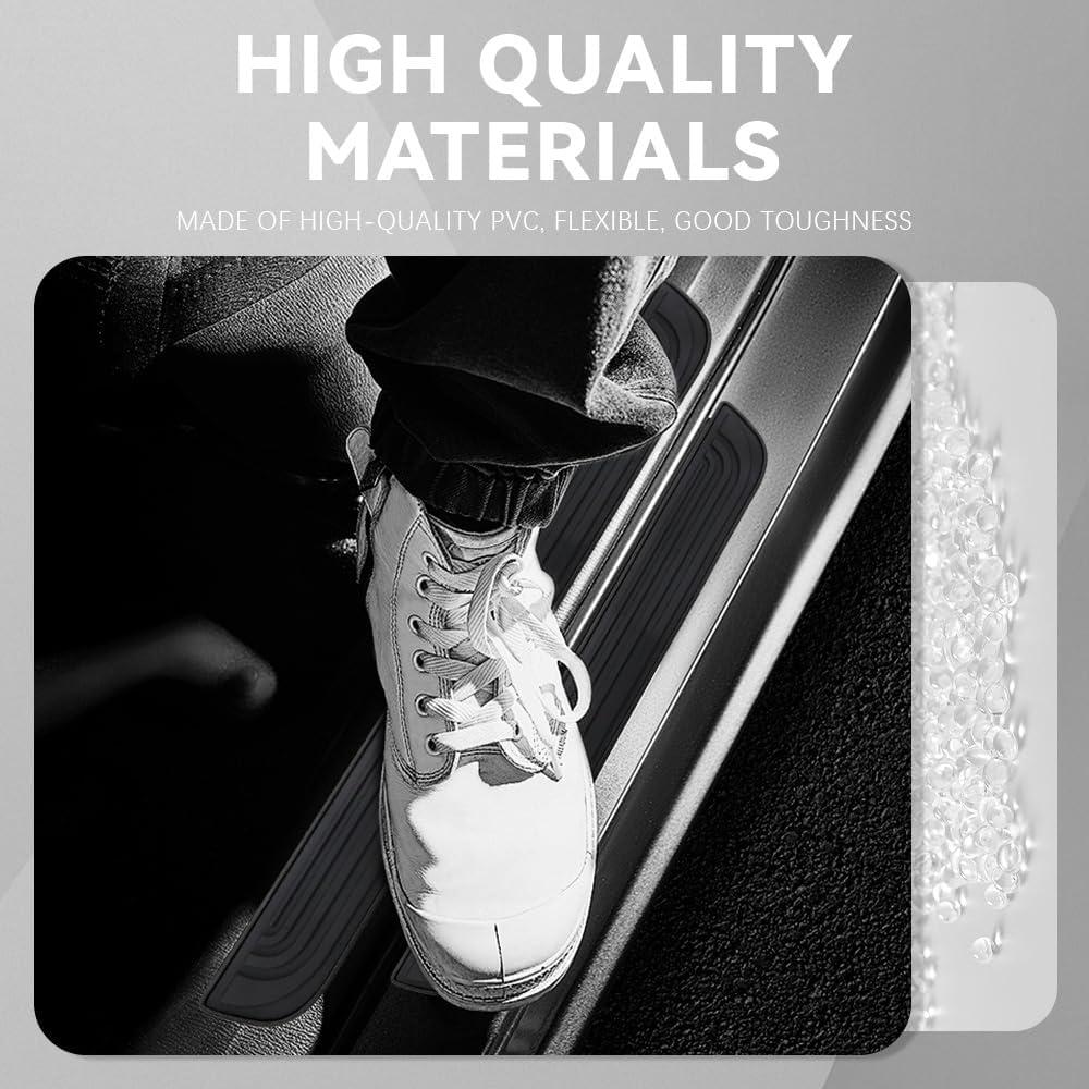 Protector de umbral de puerta Tecledsn 4PCS Goma Negra Universal