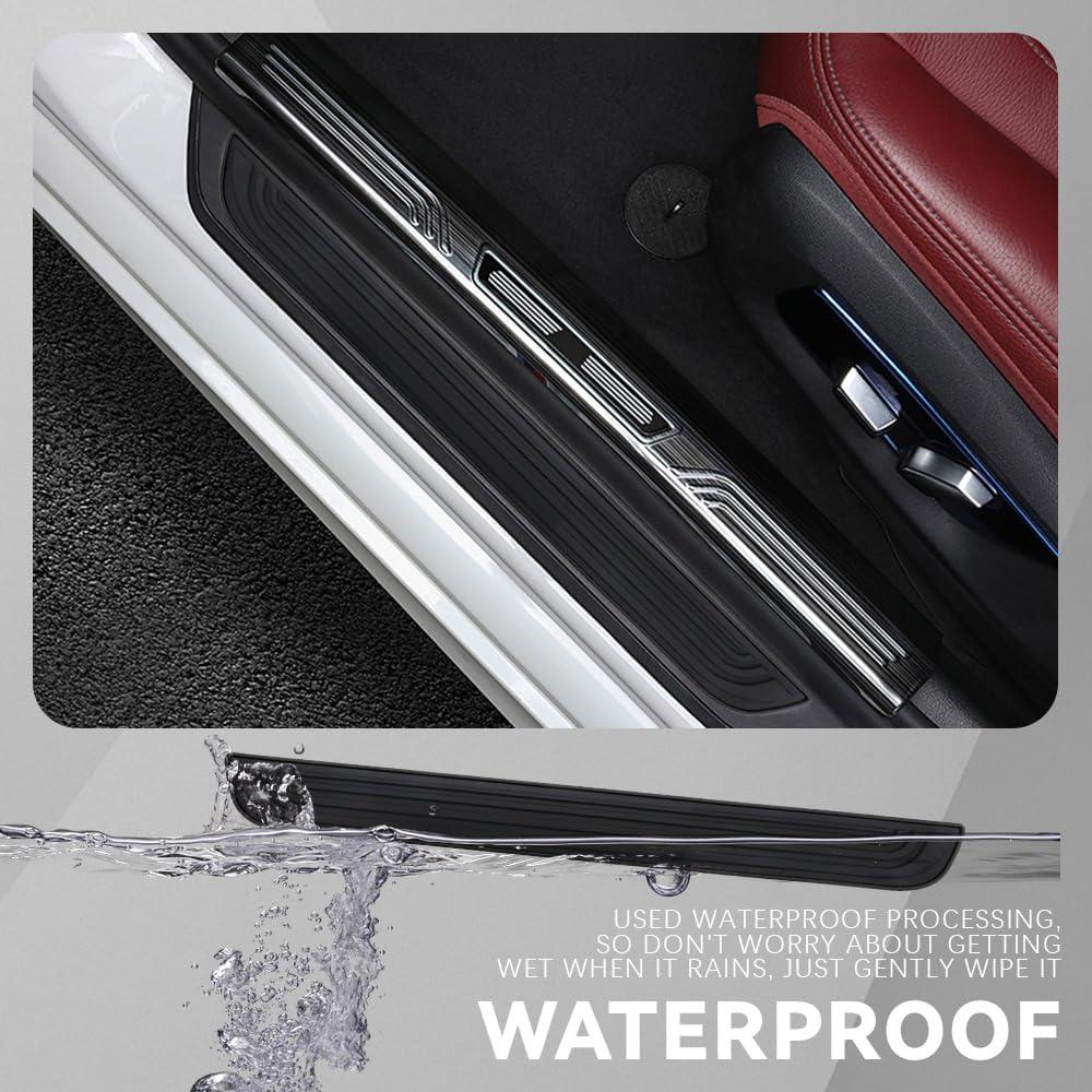 Protector de umbral de puerta Tecledsn 4PCS Goma Negra Universal