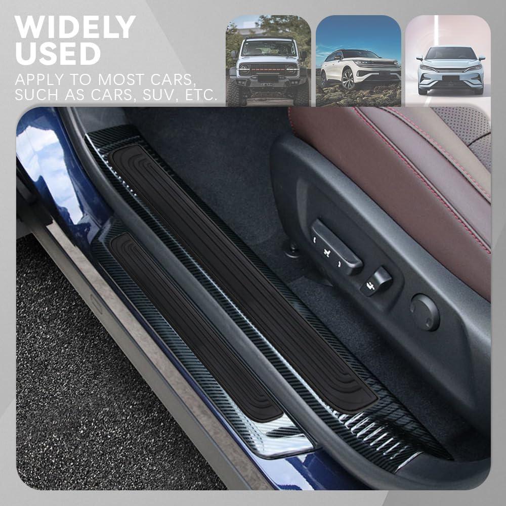 Protector de umbral de puerta Tecledsn 4PCS Goma Negra Universal