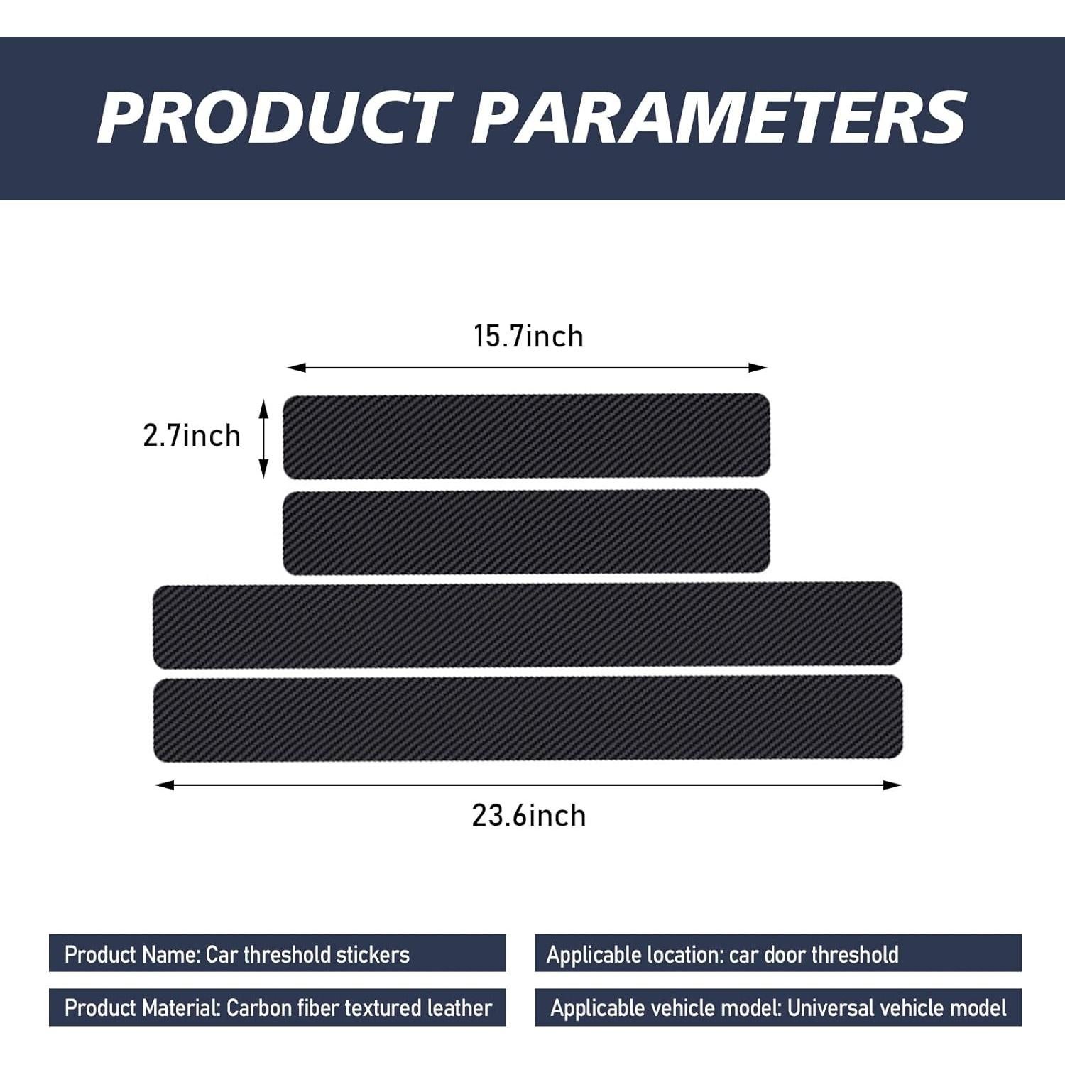 Protector de Umbral de Puerta Shakas 4Pcs PVC Ignífugo Negro