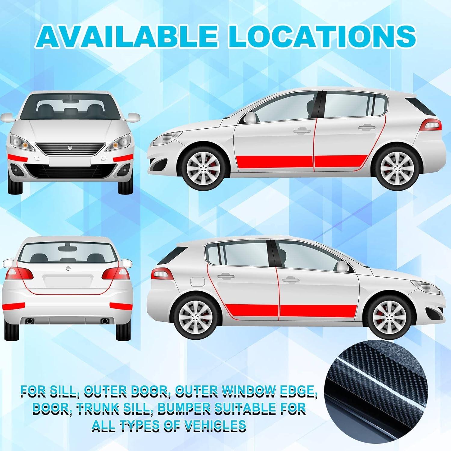 Protectores de Puerta Tallew 3 Rollos Fibra de Carbono 5D