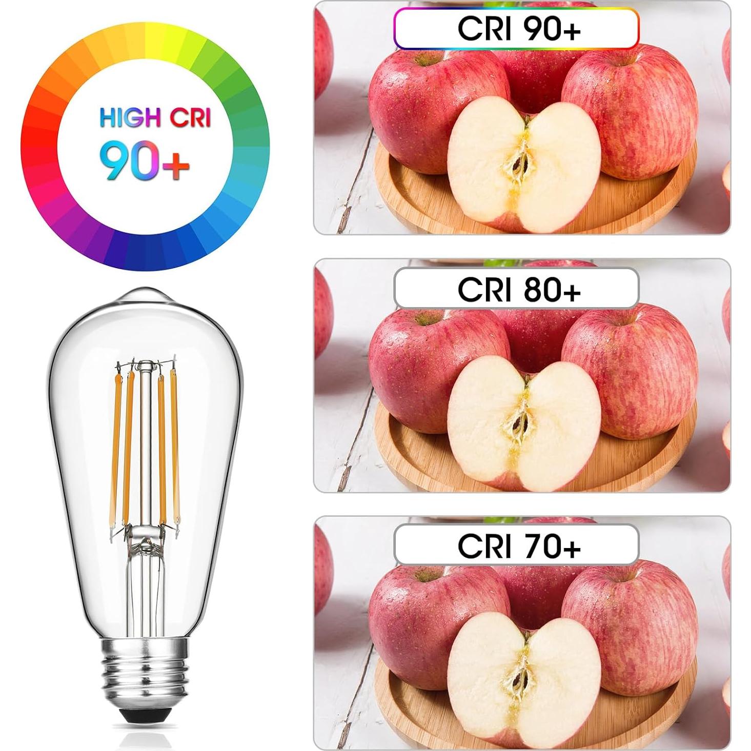 Paquete de 12 bombillas LED Edison Gozelux 60W regulables