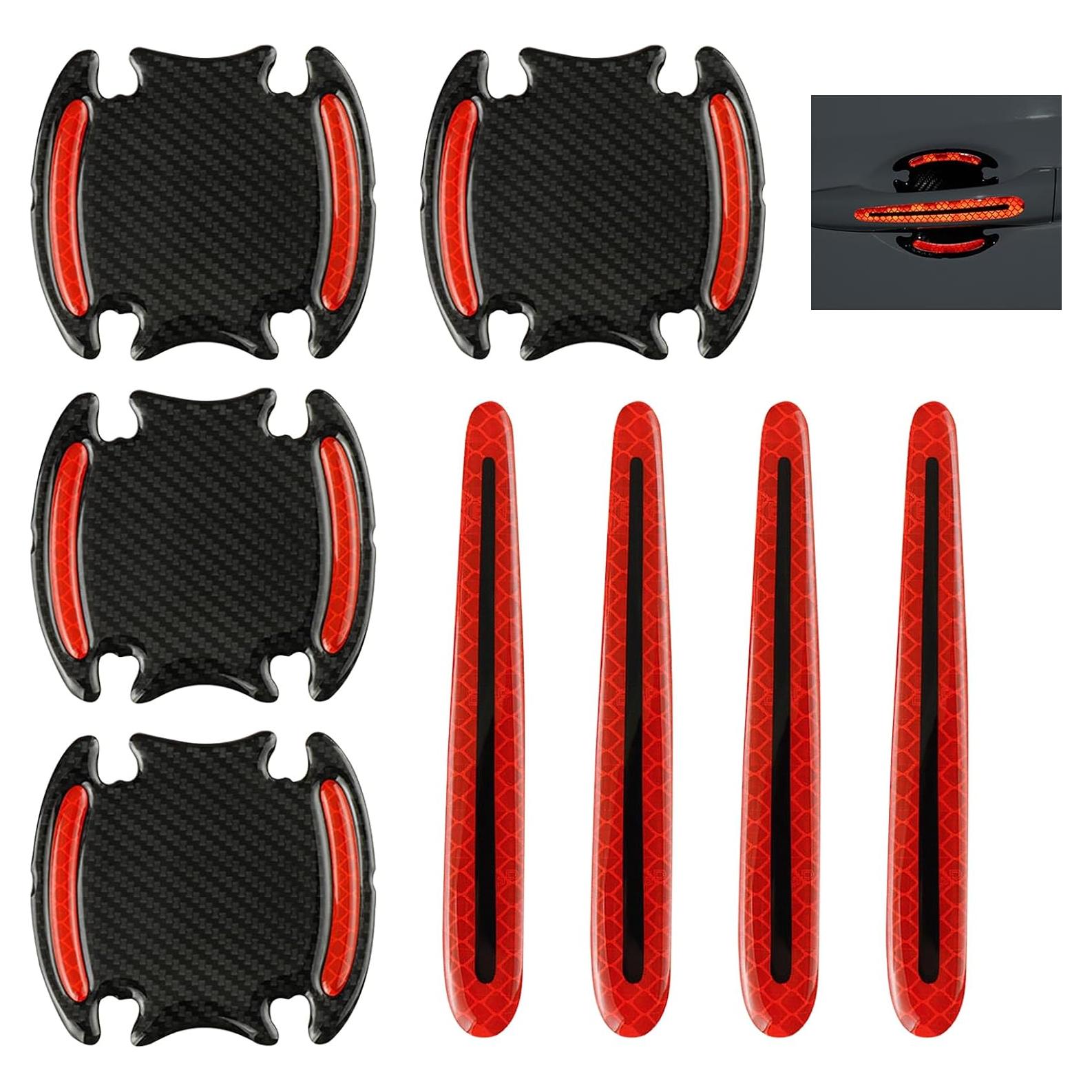 Protector de Manija de Puerta de Coche Ferianl 8 Piezas Rojo