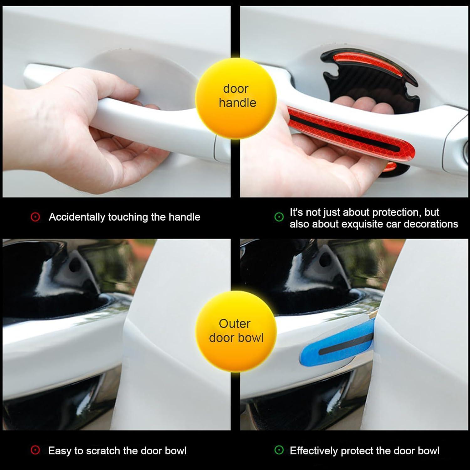 Protector de Manija de Puerta de Coche Ferianl 8 Piezas Rojo