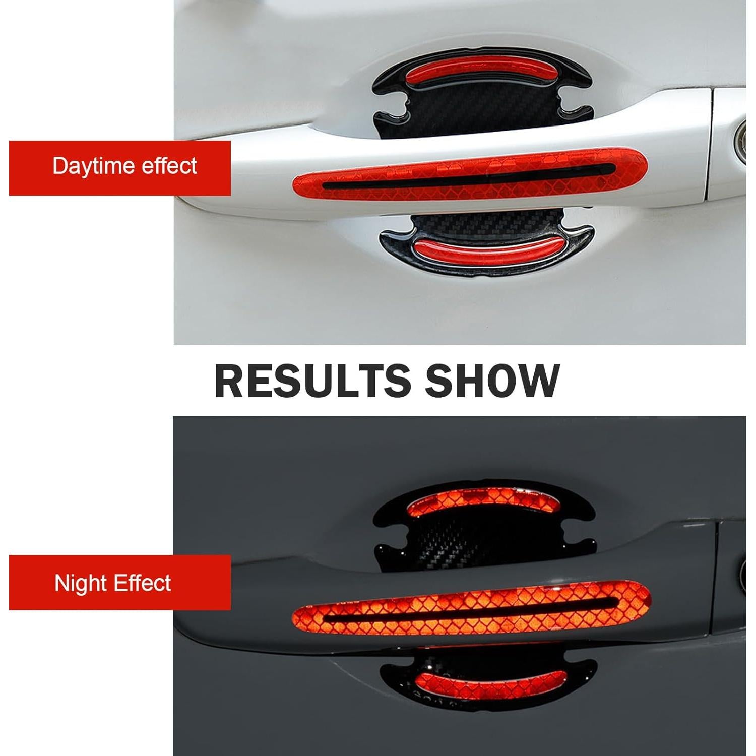 Protector de Manija de Puerta de Coche Ferianl 8 Piezas Rojo