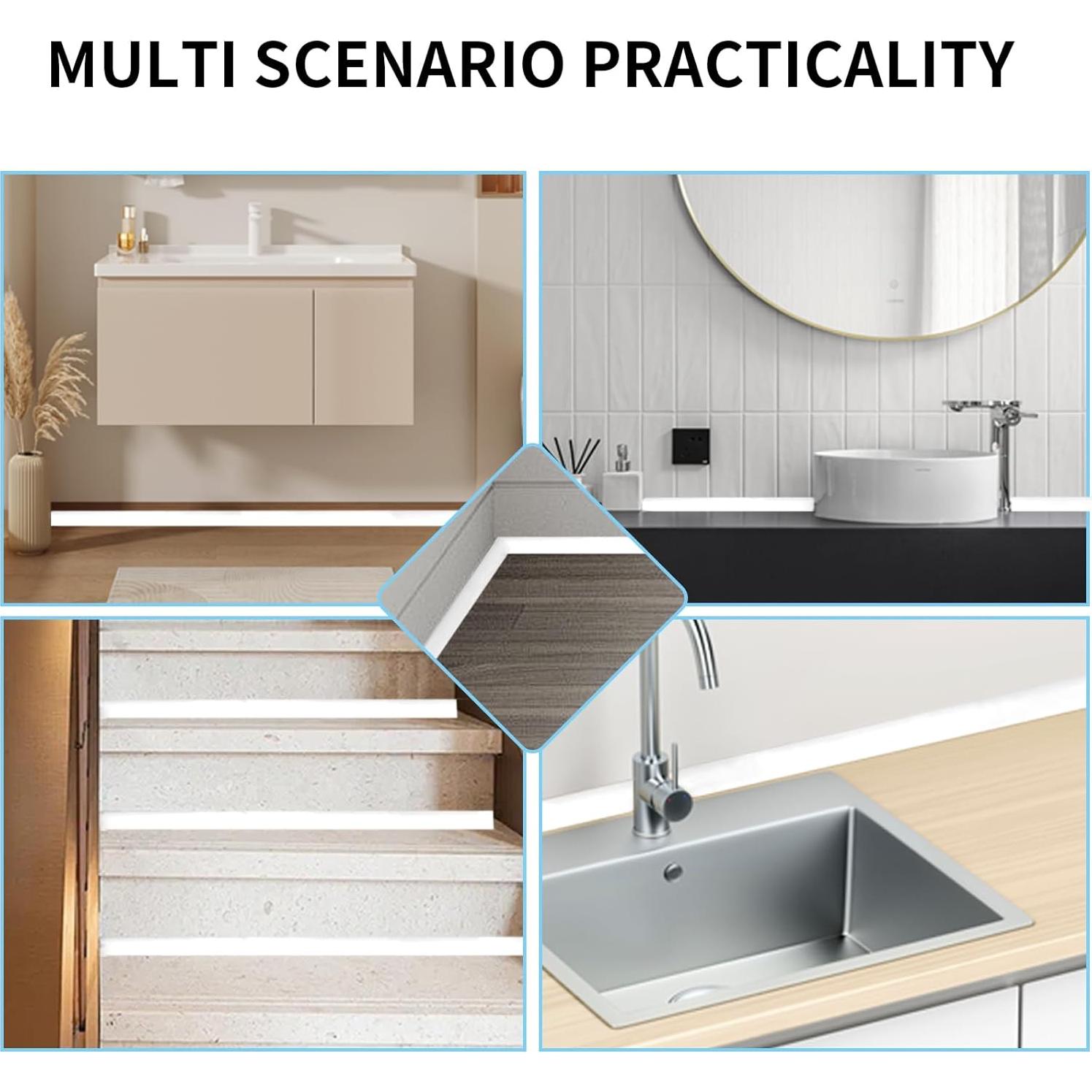 Umbral de Ducha de Silicona Chepanke 3m Impermeable Blanco