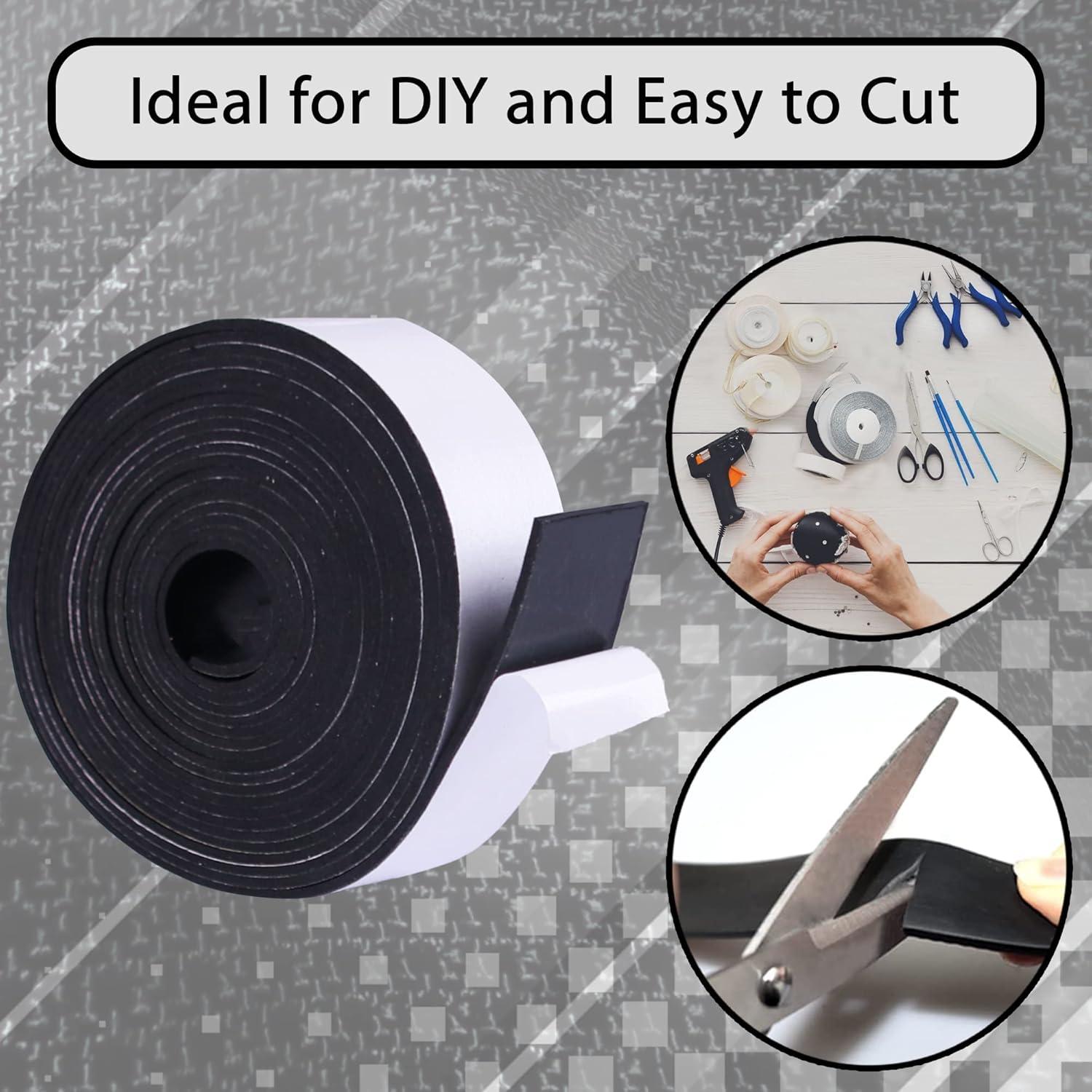 Tiras de goma autoadhesivas NABOWAN 1.5 cm x 304.8 cm para bricolaje