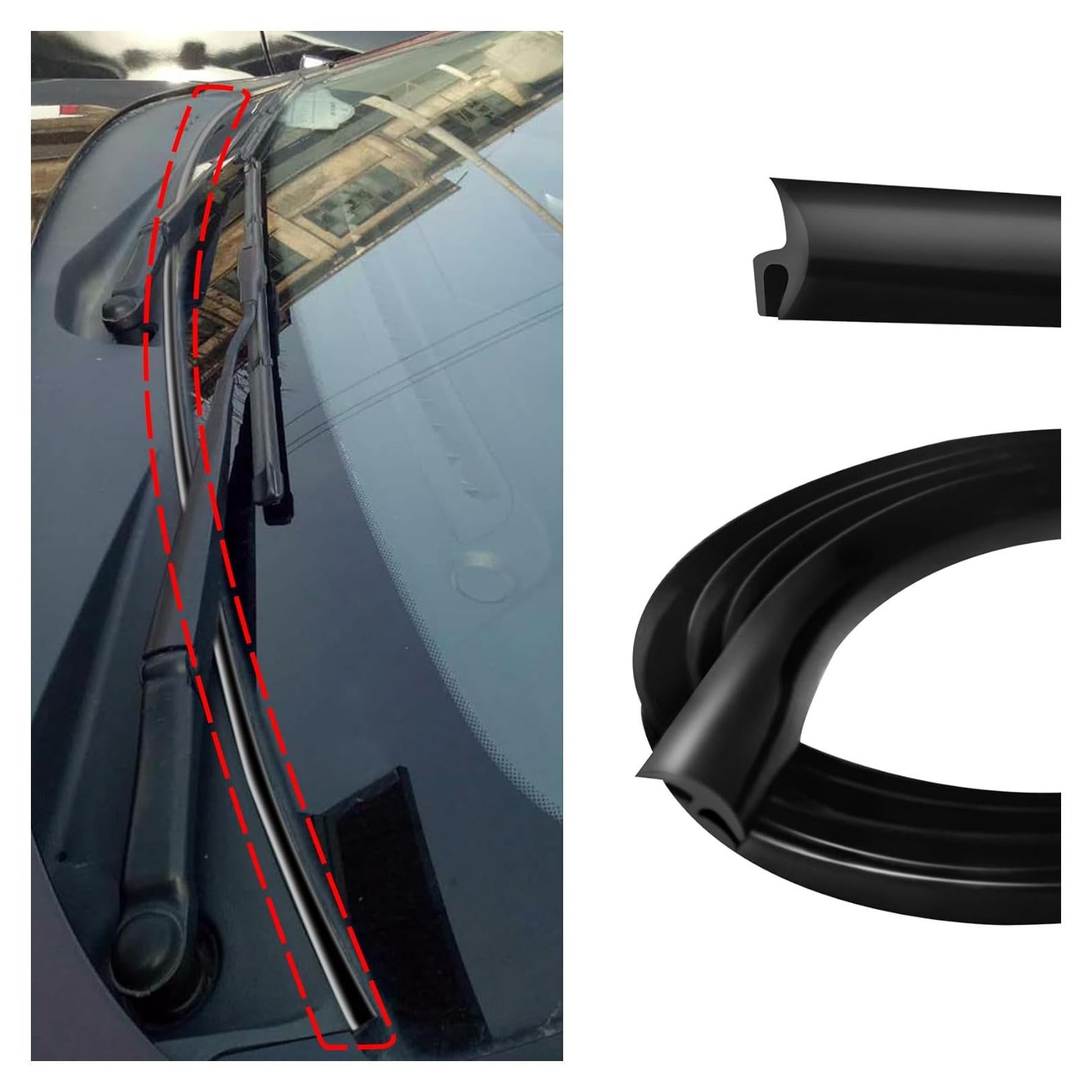 Tira de Sellado de Goma para Parabrisas WINUERK 1.7m Universal