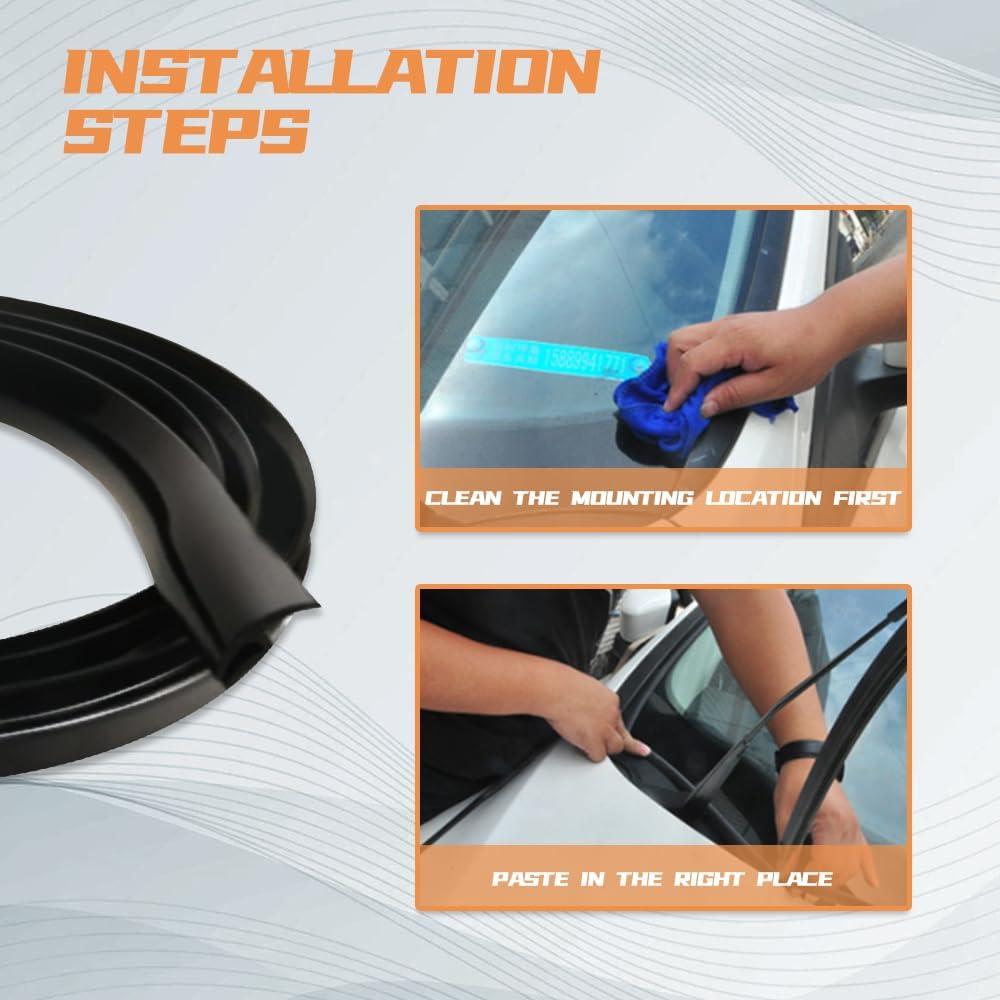 Tira de Sellado de Goma para Parabrisas WINUERK 1.7m Universal