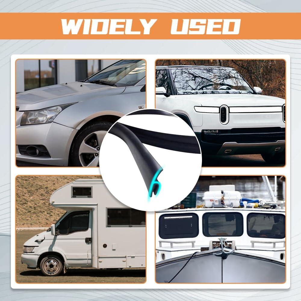 Tira de Sellado de Goma para Parabrisas WINUERK 1.7m Universal