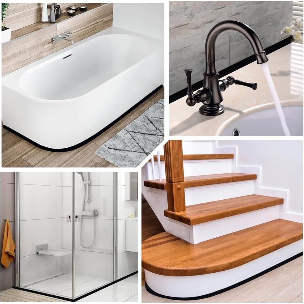 Moldura Cuarterona Autoadhesiva CRASPIRE 3.00m Negra Flexible