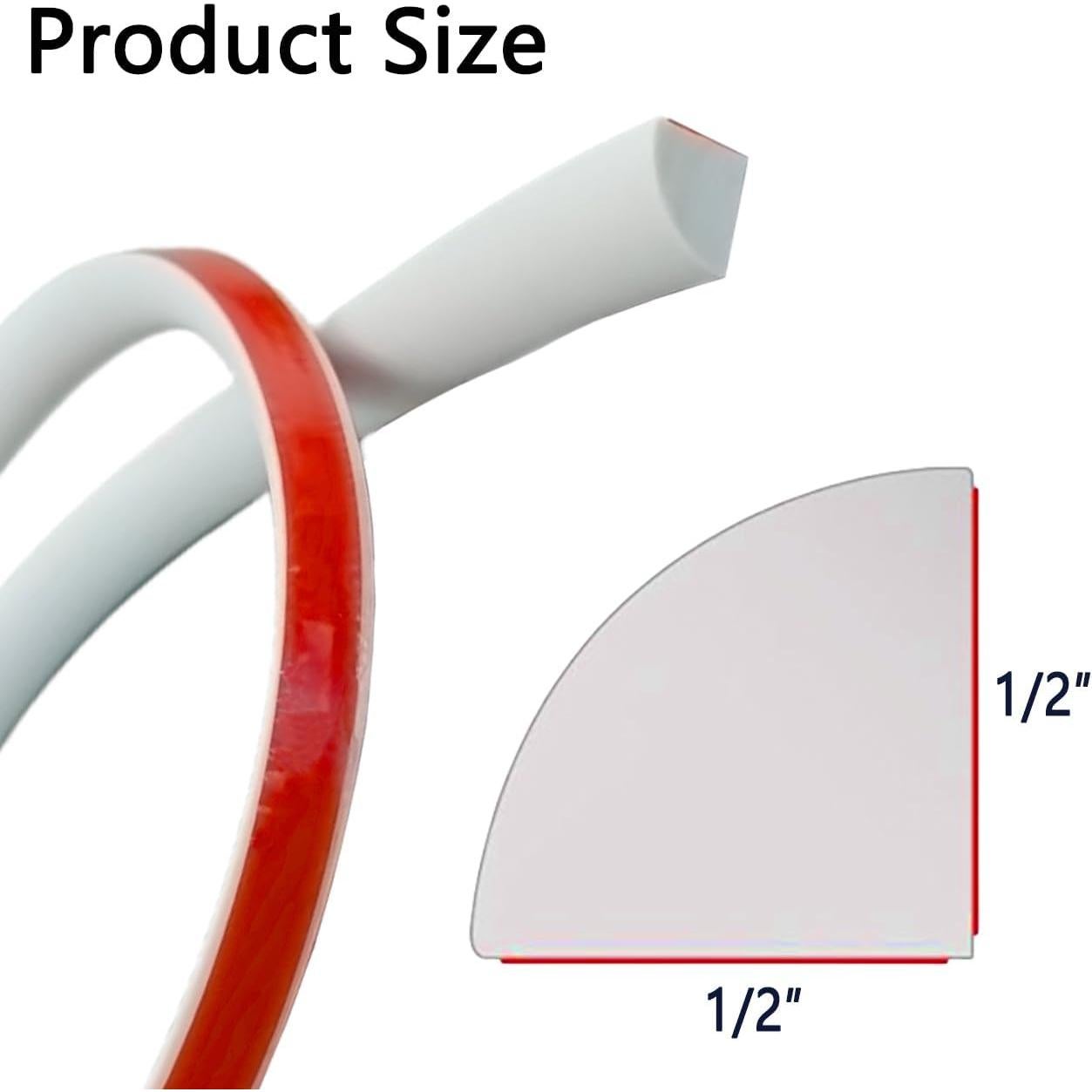 Moldura Redonda Autoadhesiva Hengengood 1.27 cm x 99 cm Blanca