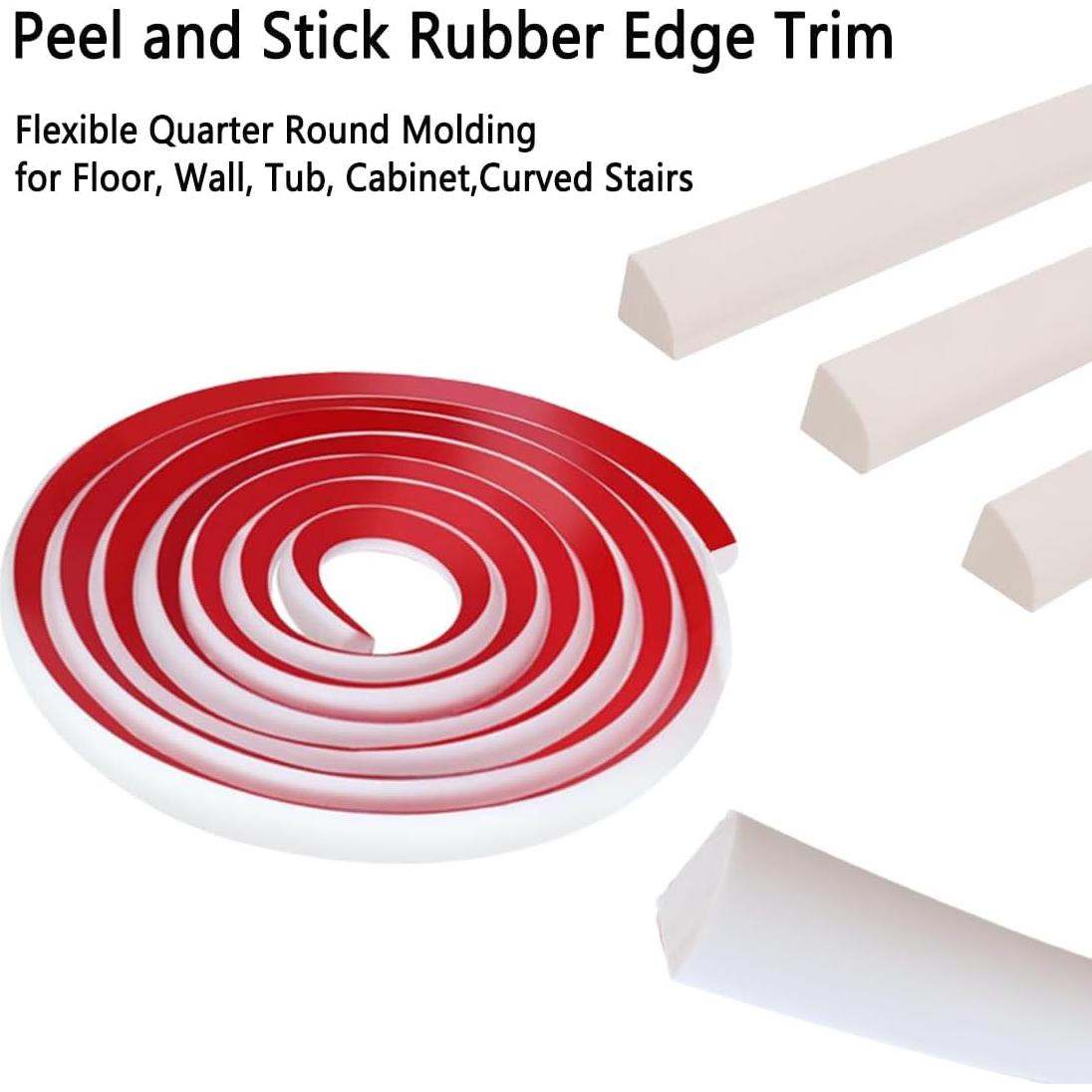 Moldura Redonda Autoadhesiva Hengengood 1.27 cm x 99 cm Blanca