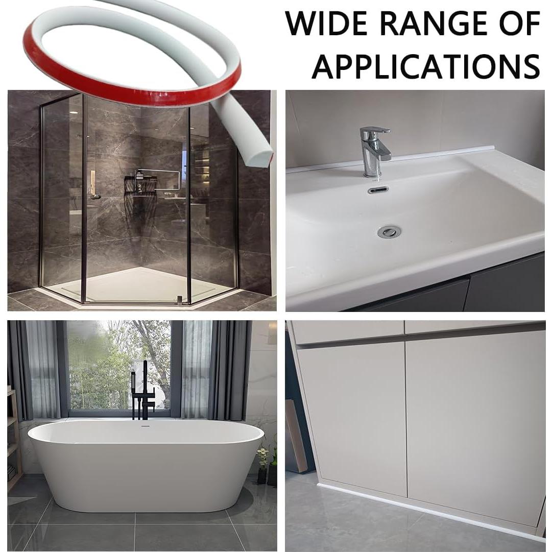 Moldura Redonda Autoadhesiva Hengengood 1.27 cm x 99 cm Blanca