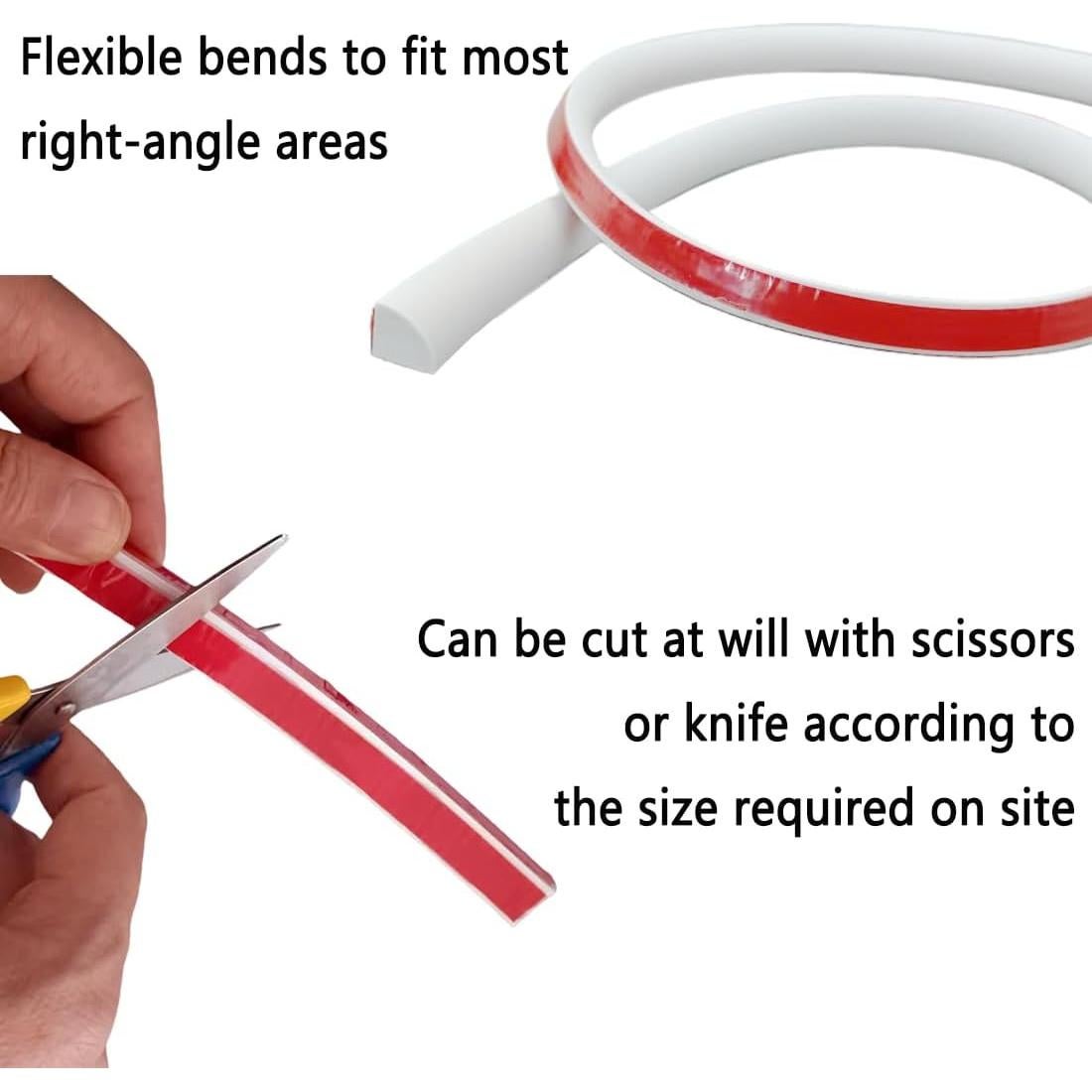 Moldura Redonda Autoadhesiva Hengengood 1.27 cm x 99 cm Blanca