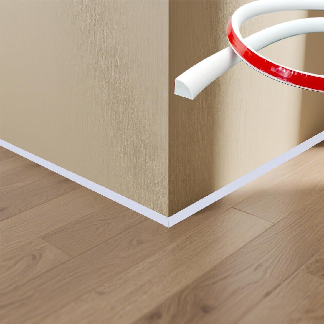 Moldura Redonda Autoadhesiva Hengengood 1.27 cm x 99 cm Blanca